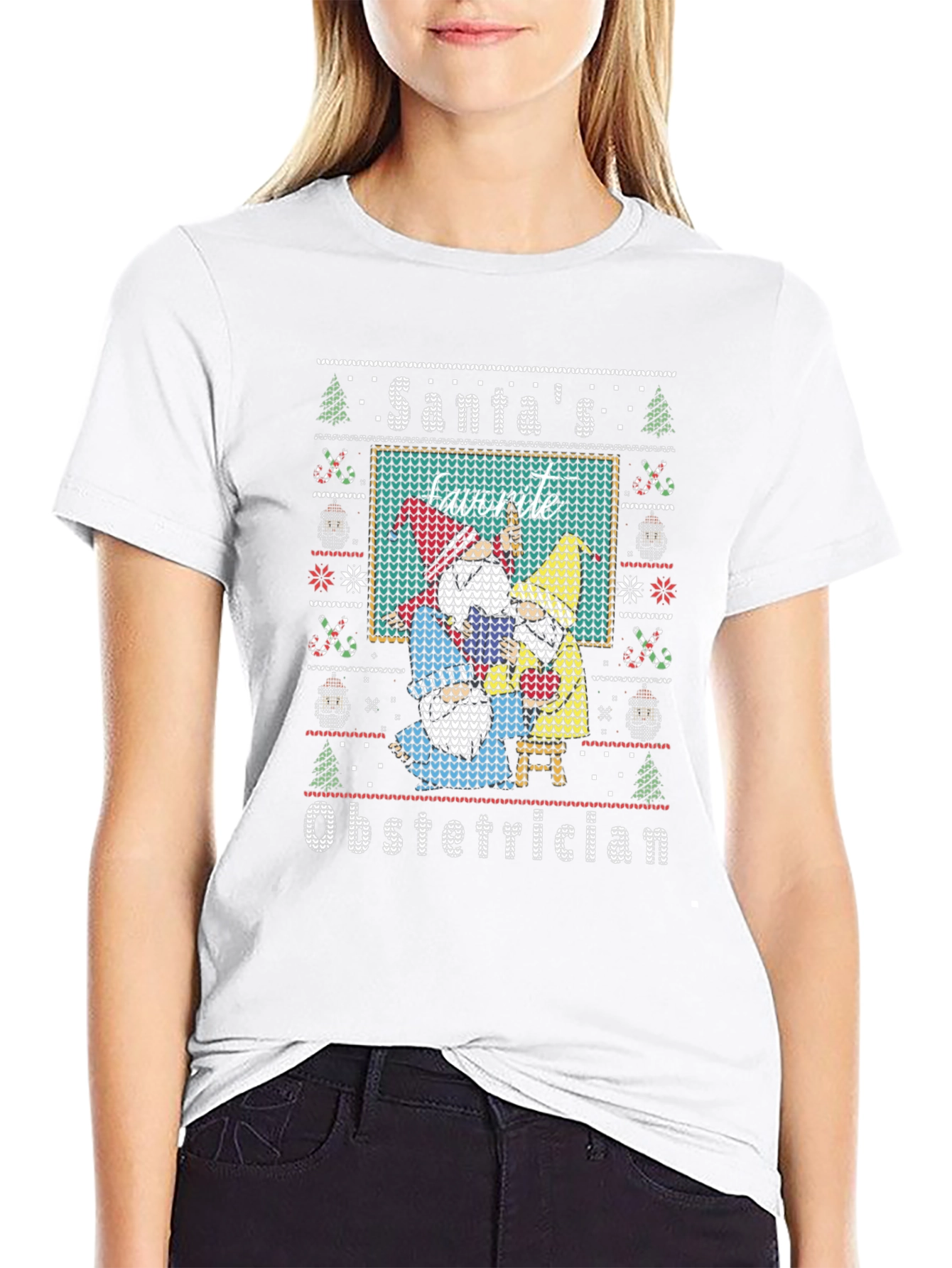 Santas Favorite Obstetrician Ugly Christmas Sweater T-Shirt