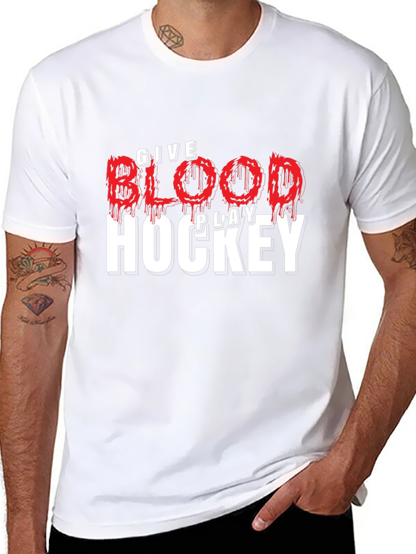 Give Blood Play Hockey T-Shirt