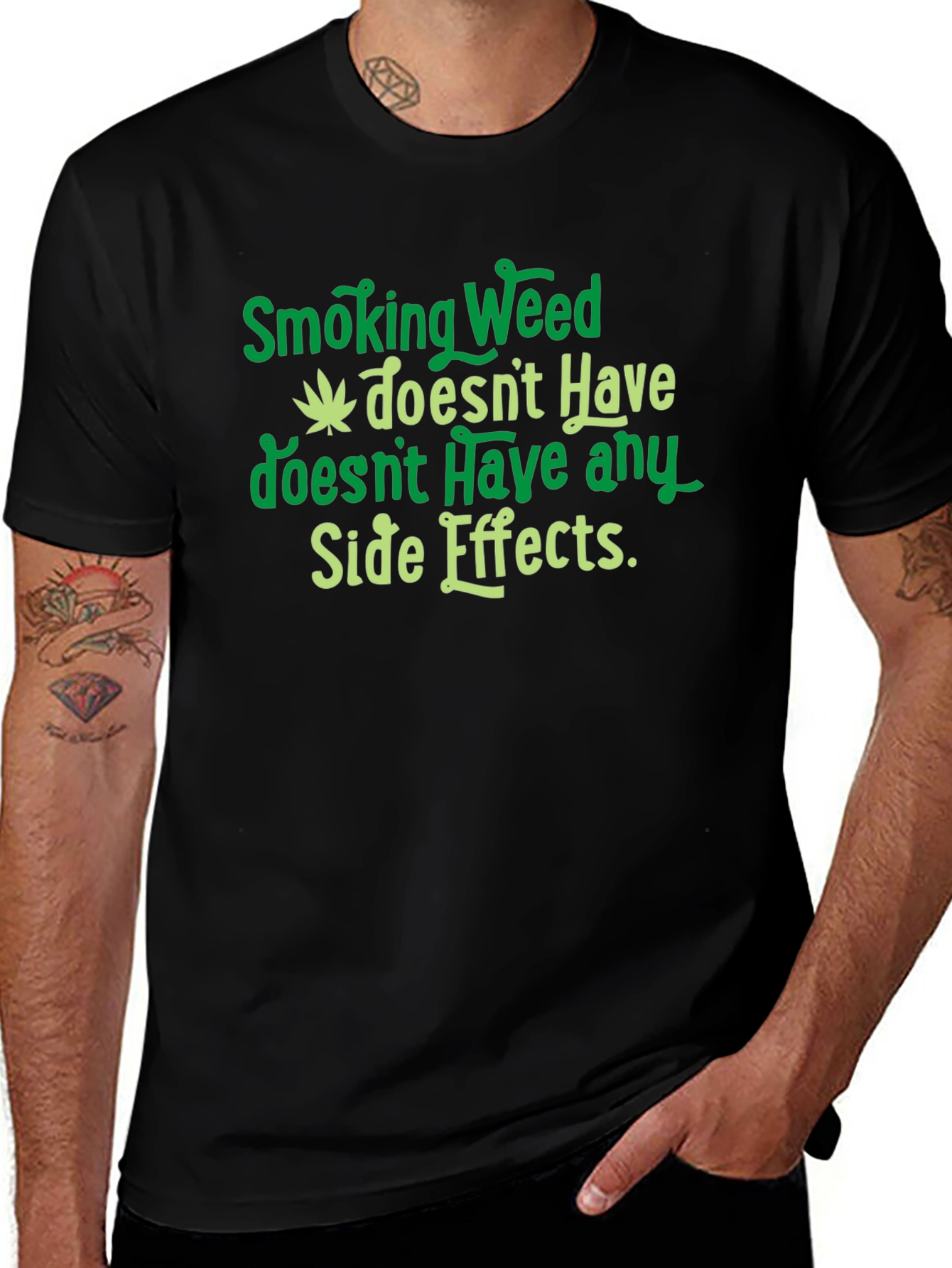 Smoking Weed Side Effects Graphic T-Shirt