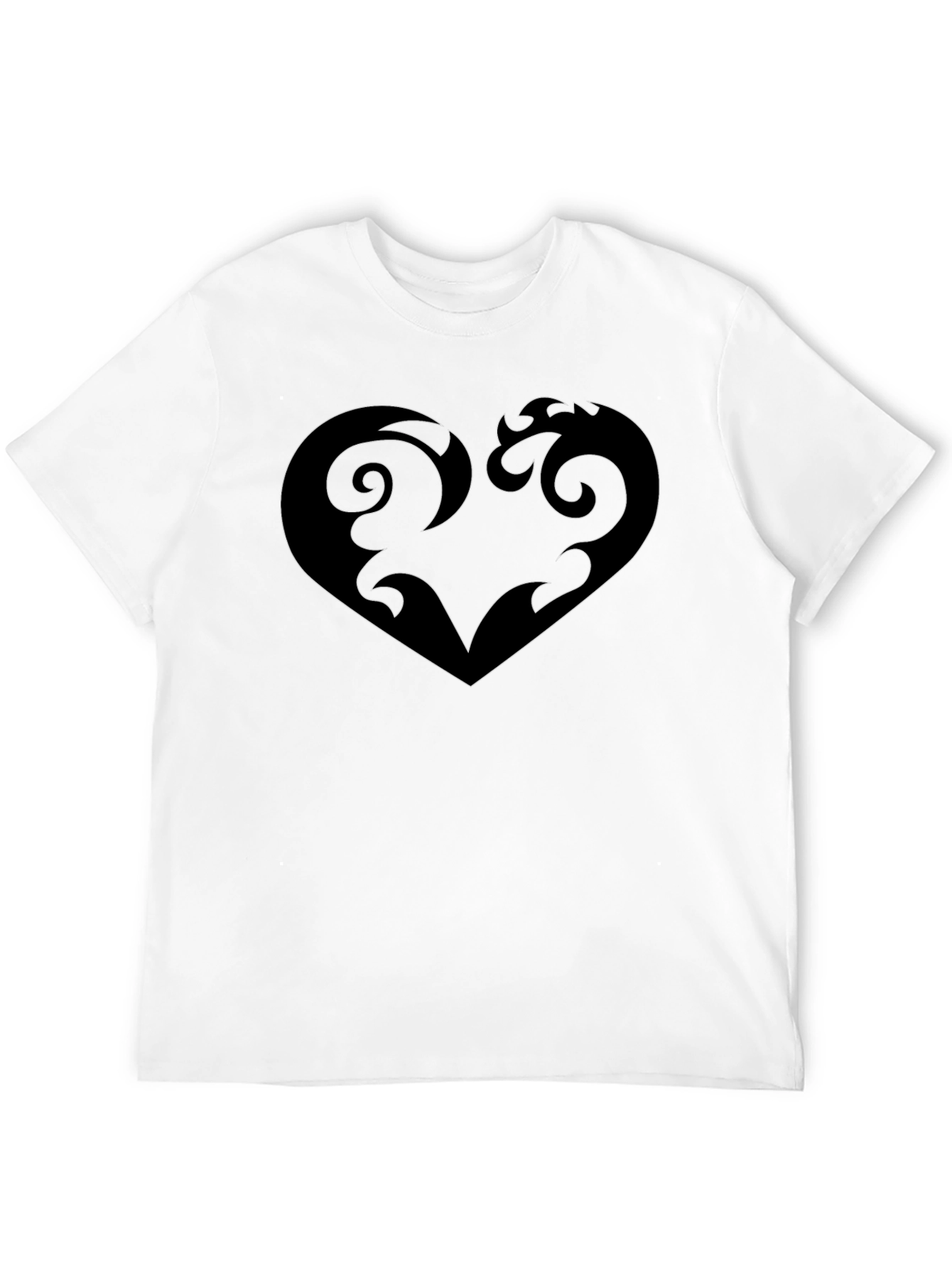Stylish Black T-Shirt with Heart Graphic
