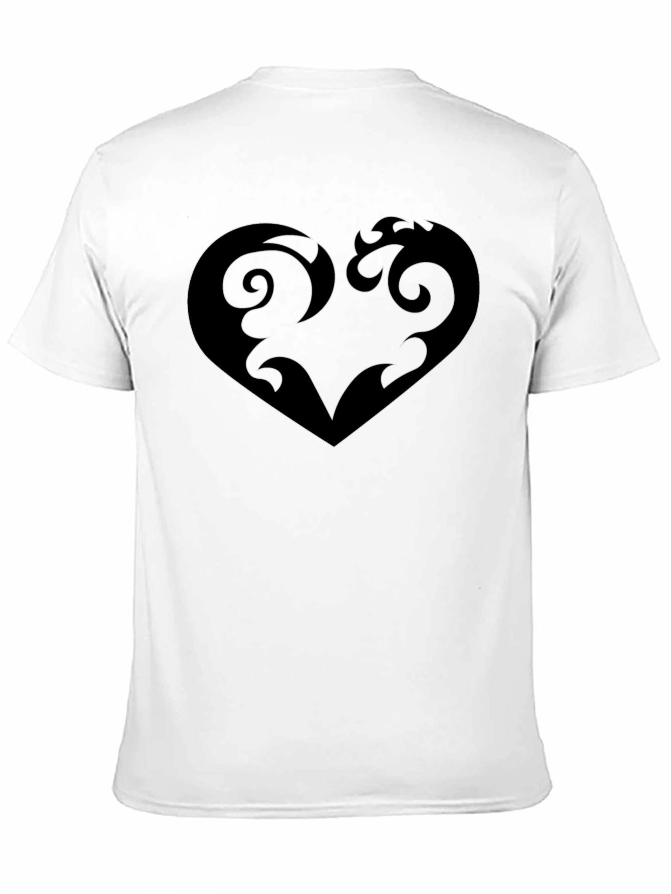 Stylish Black T-Shirt with Heart Graphic