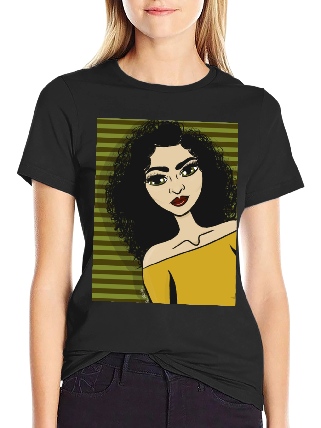 Stylish Black T-Shirt with Cartoon Graphic