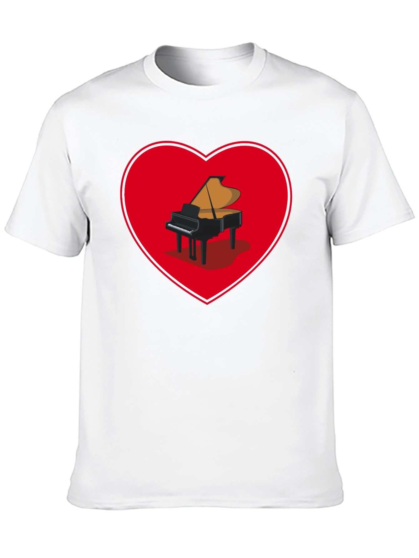 Piano Heart Graphic Tee - Music Lover Shirt