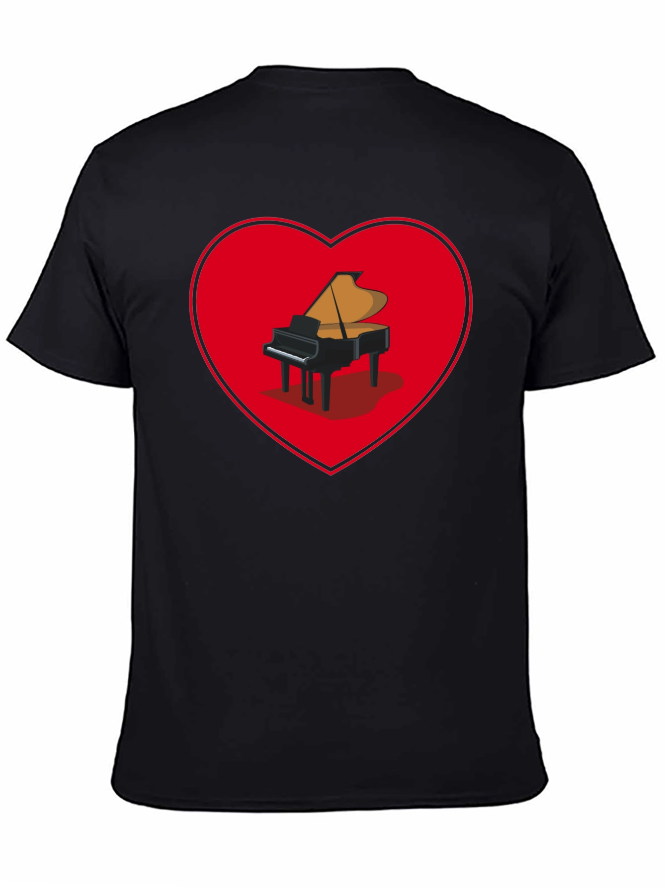 Piano Heart Graphic Tee - Music Lover Shirt
