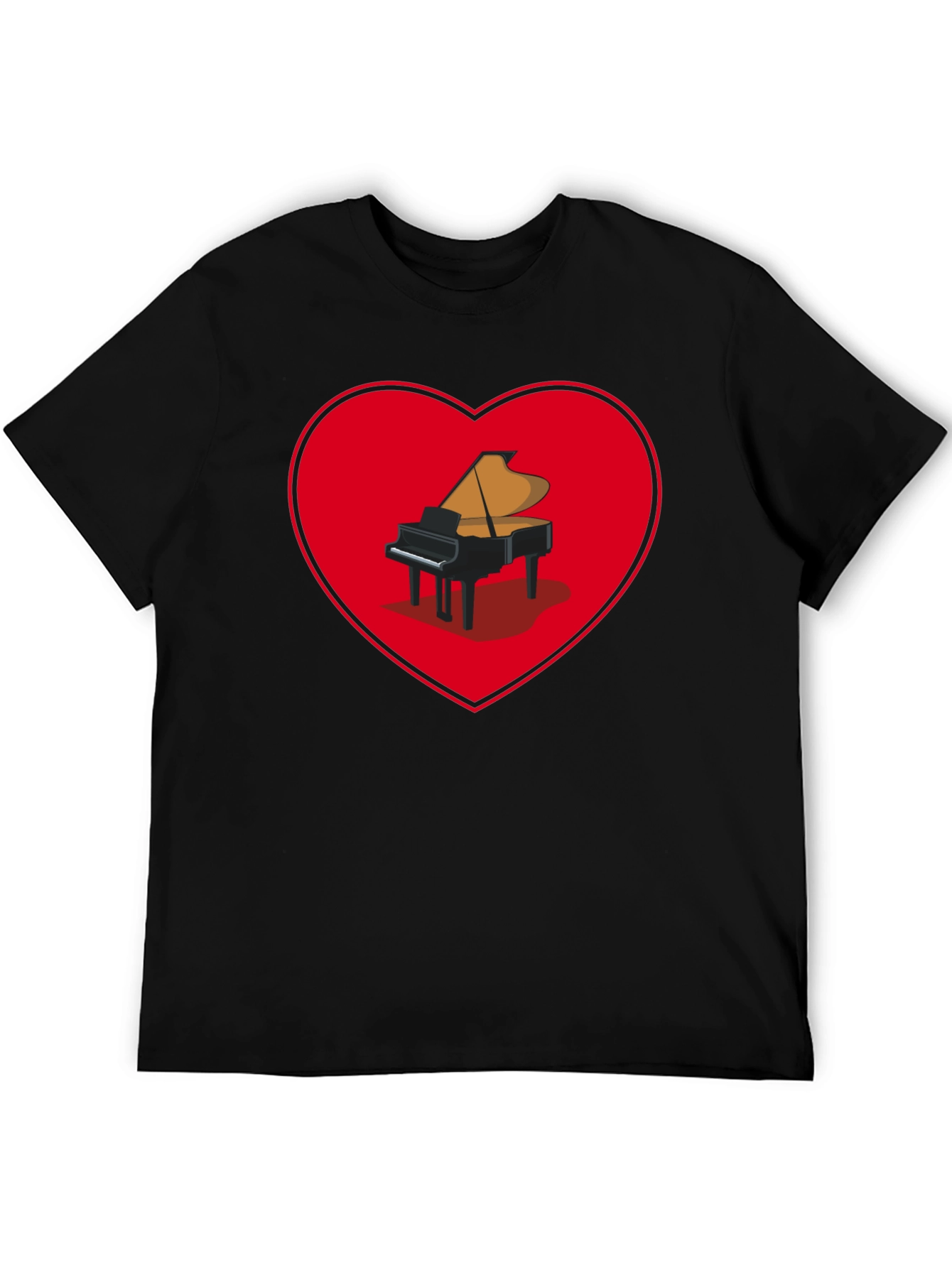Piano Heart Graphic Tee - Music Lover Shirt