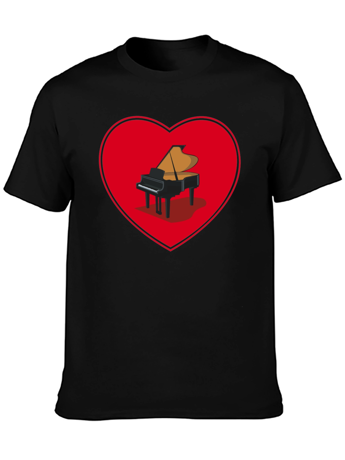 Piano Heart Graphic Tee - Music Lover Shirt