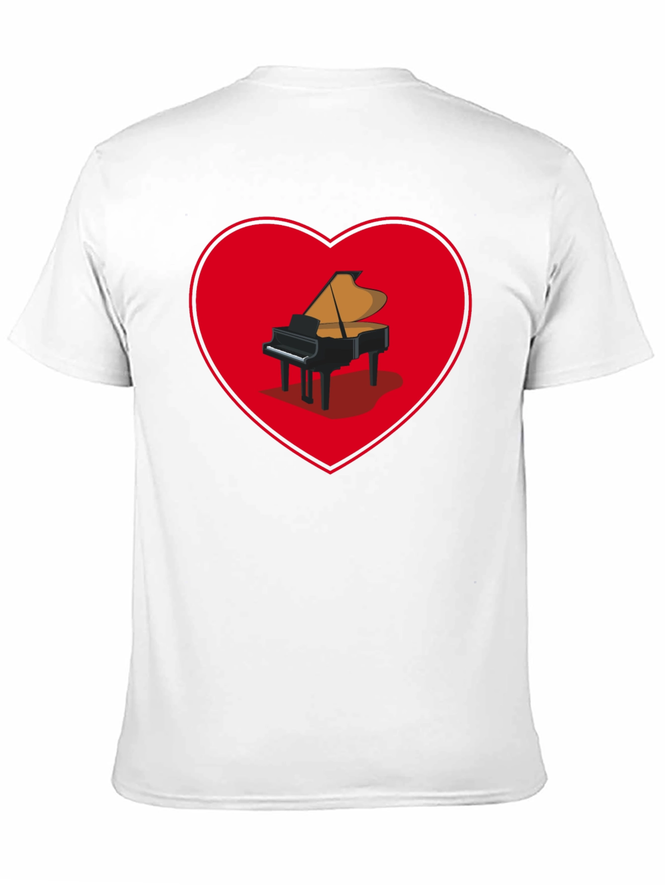 Piano Heart Graphic Tee - Music Lover Shirt