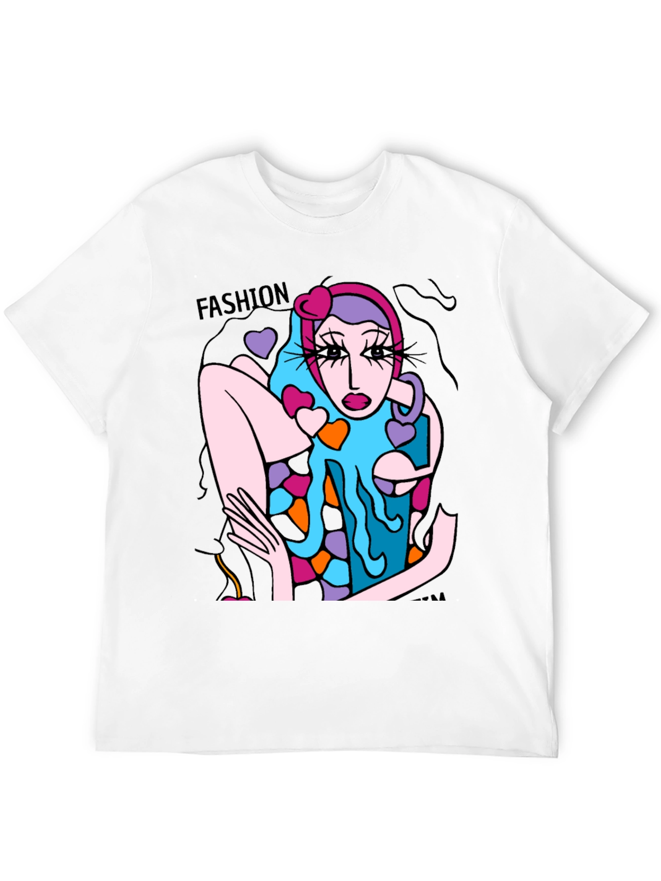 Fashion Model Graphic Tee - Unique Art T-Shirt