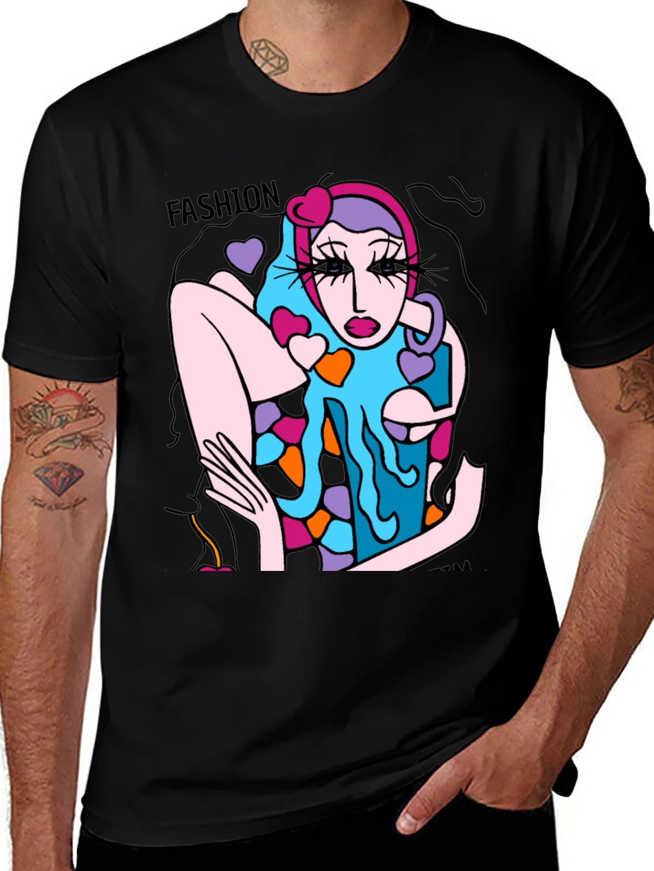 Fashion Model Graphic Tee - Unique Art T-Shirt