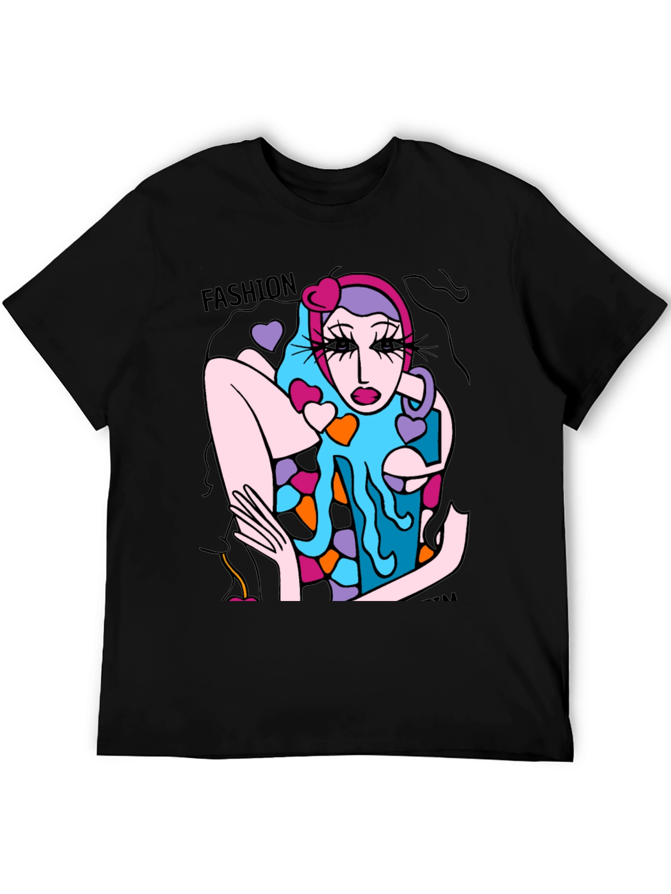 Fashion Model Graphic Tee - Unique Art T-Shirt