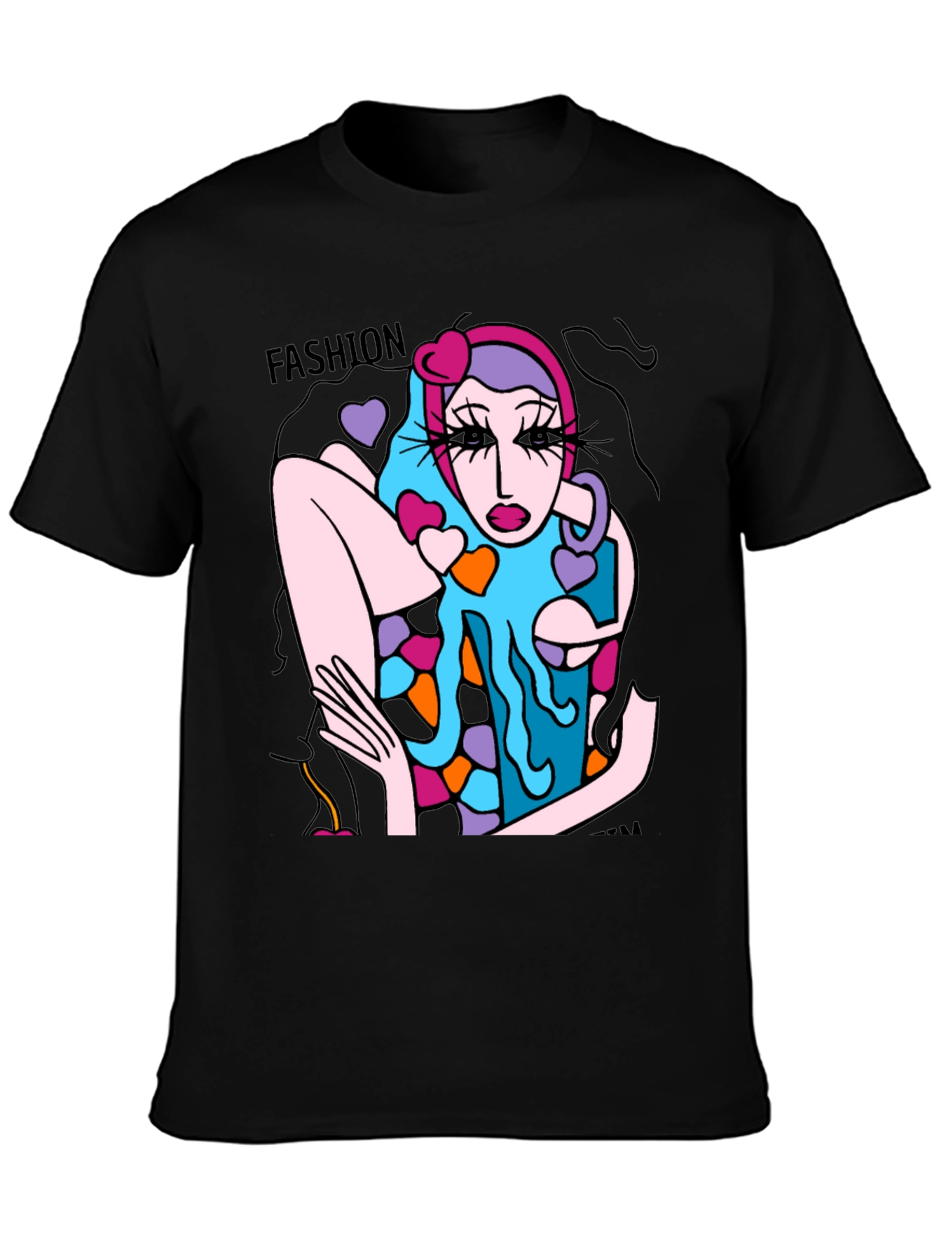 Fashion Model Graphic Tee - Unique Art T-Shirt