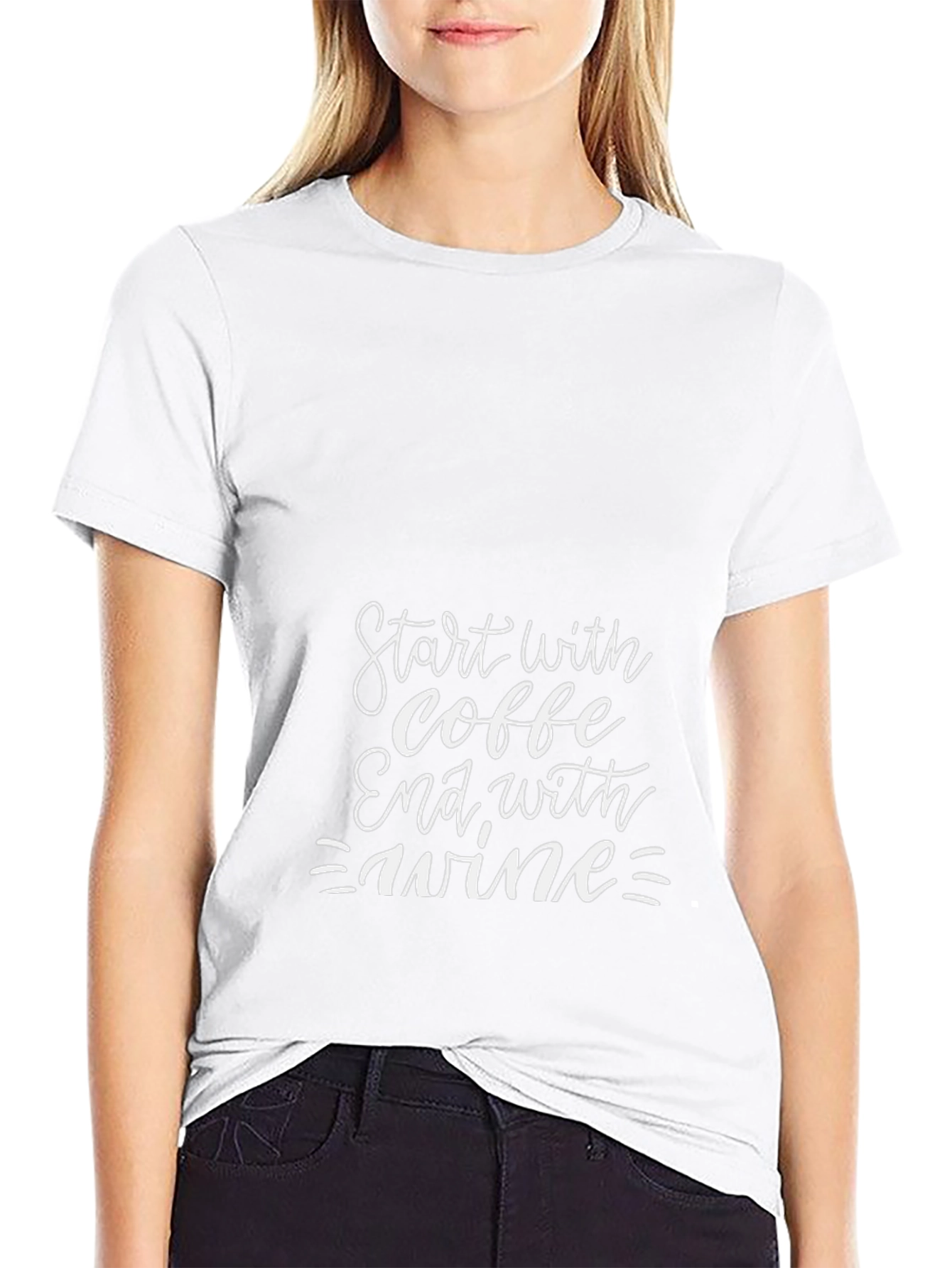 Coffee Then Wine Graphic T-Shirt