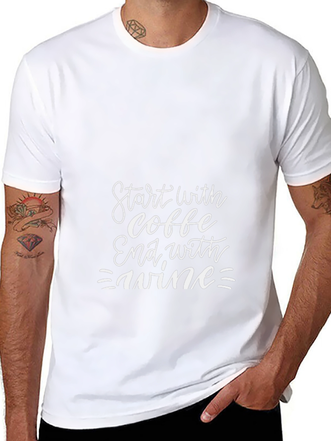 Coffee Then Wine Graphic T-Shirt