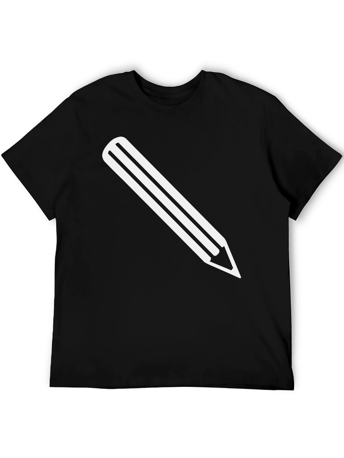 Pencil Graphic Tee - Black Cotton T-Shirt