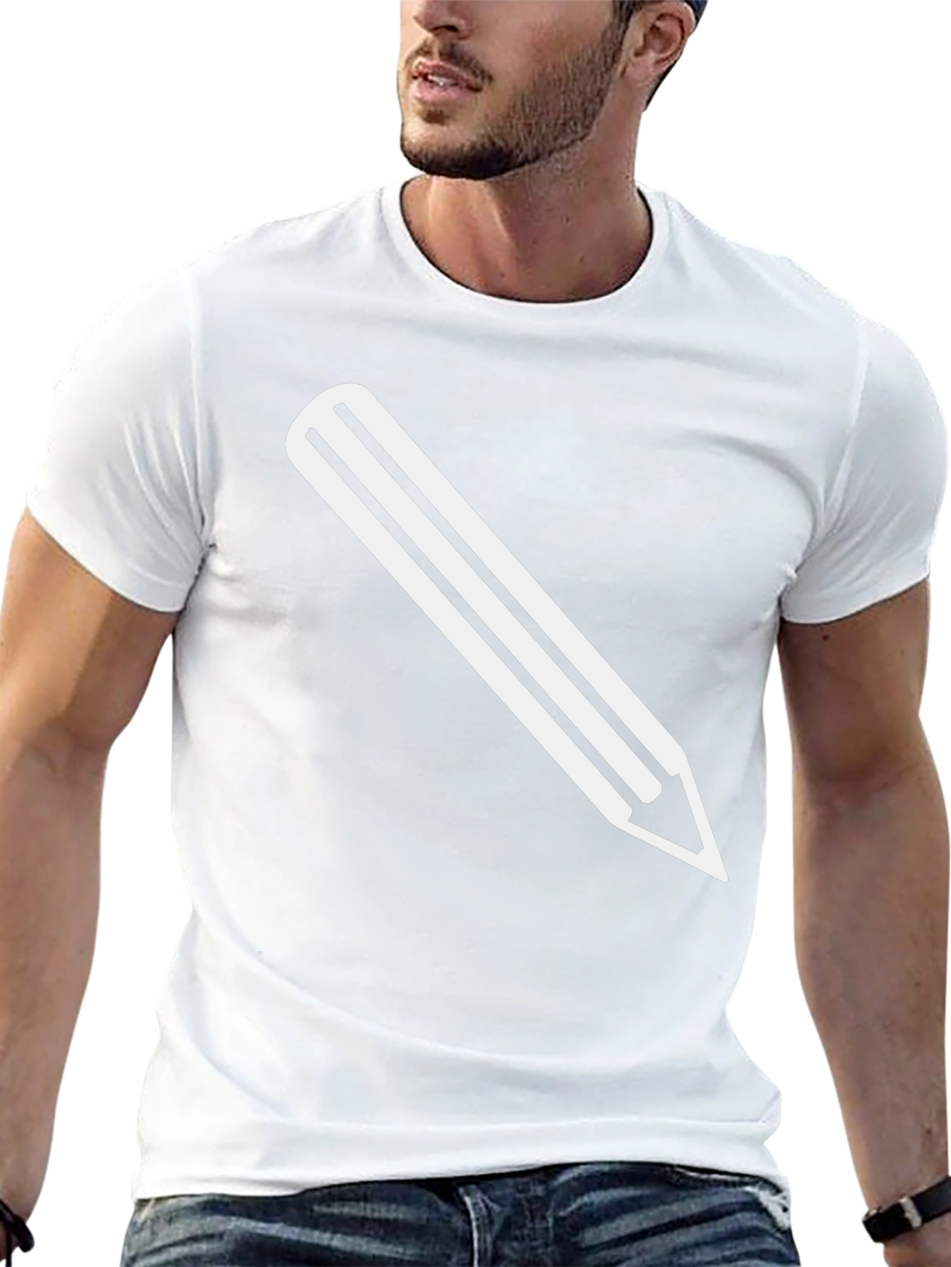 Pencil Graphic Tee - Black Cotton T-Shirt