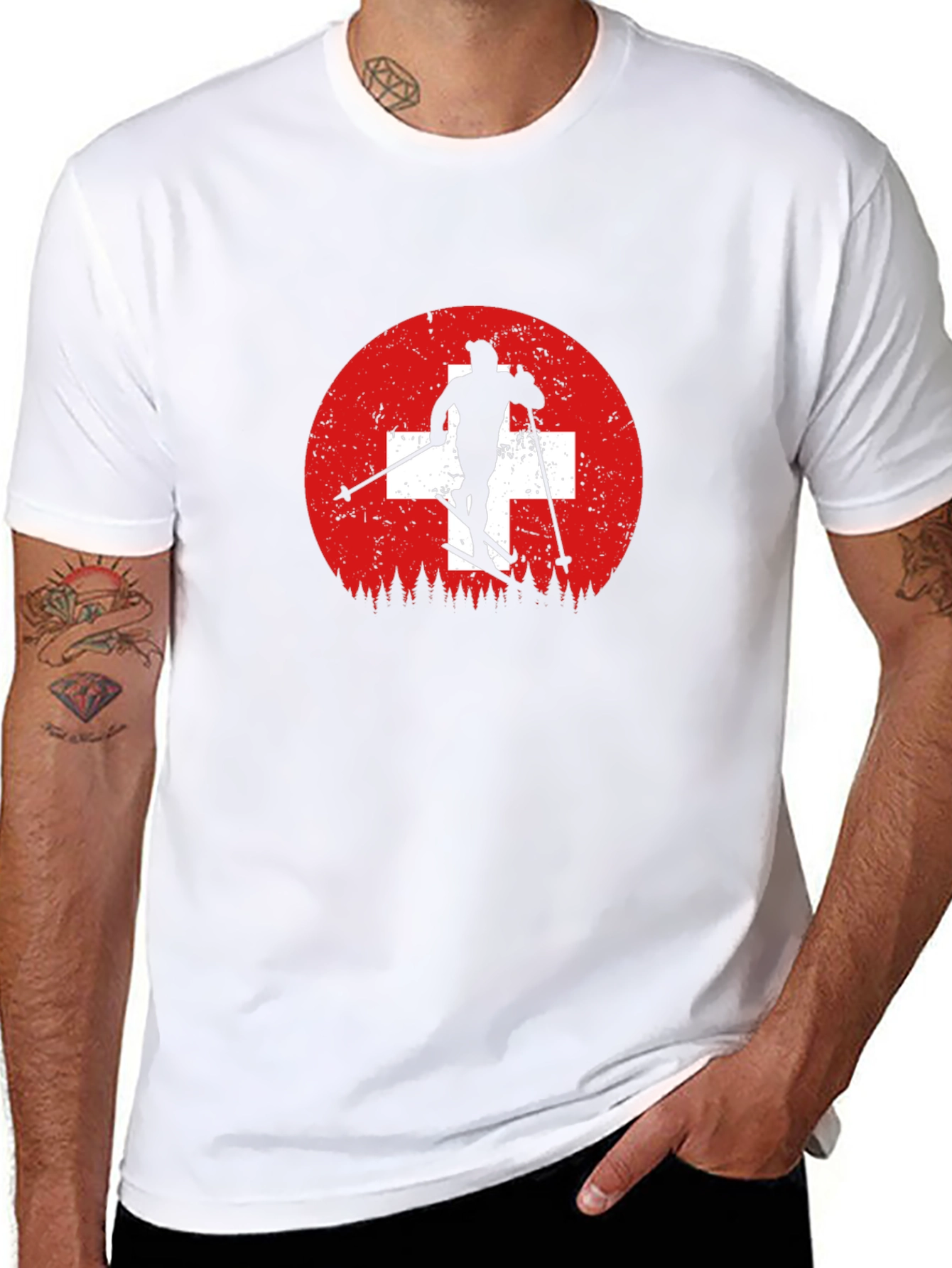 Swiss Skier T-Shirt - Mountain Adventure