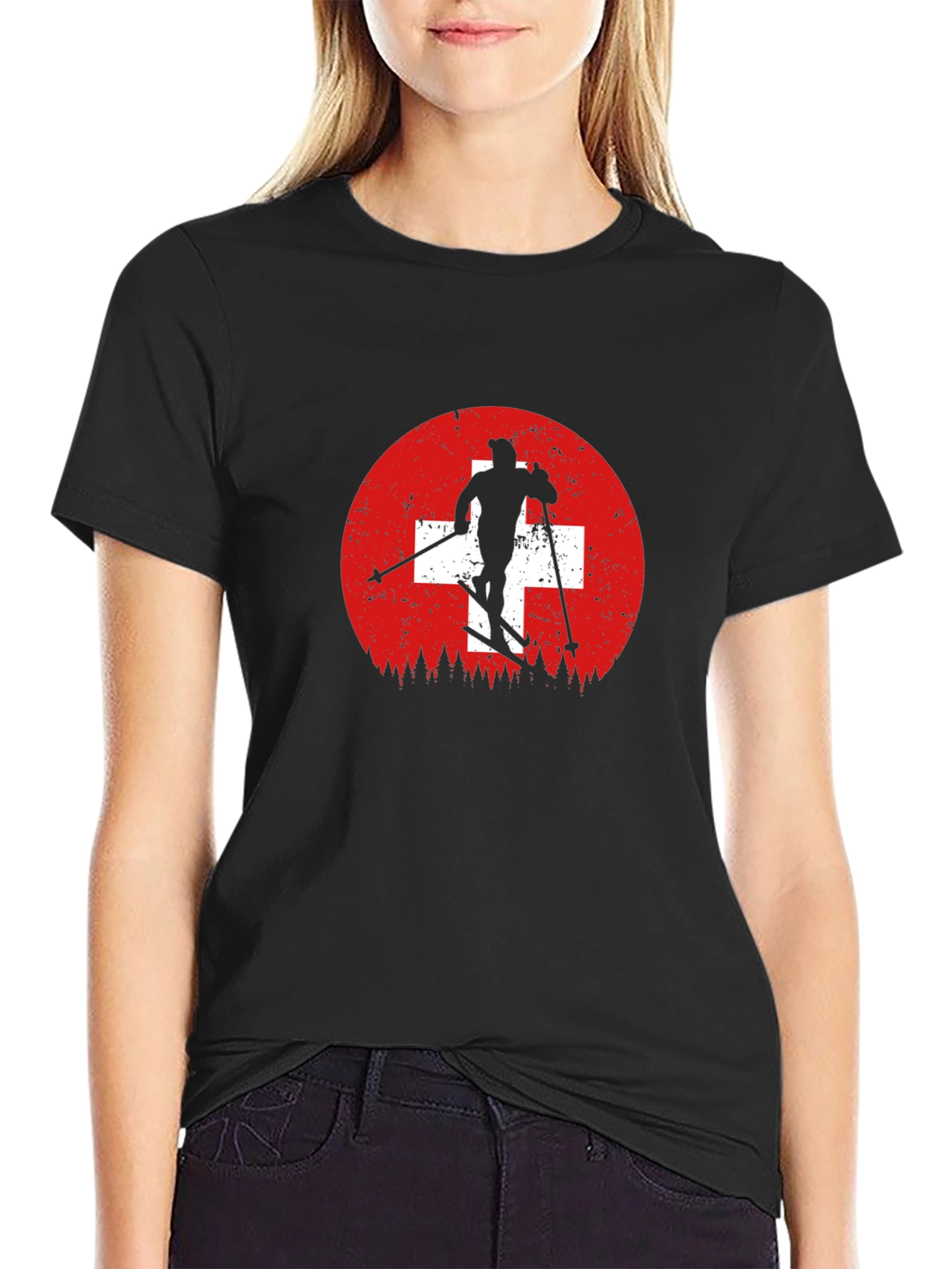 Swiss Skier T-Shirt - Mountain Adventure