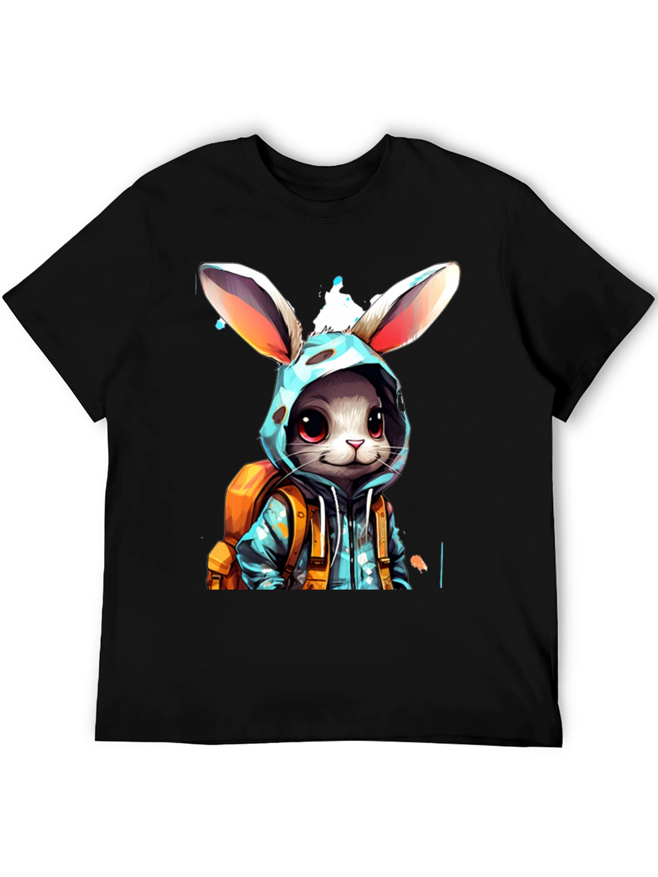 Bunny Hoodie Graphic Tee - Trendy Casual Wear