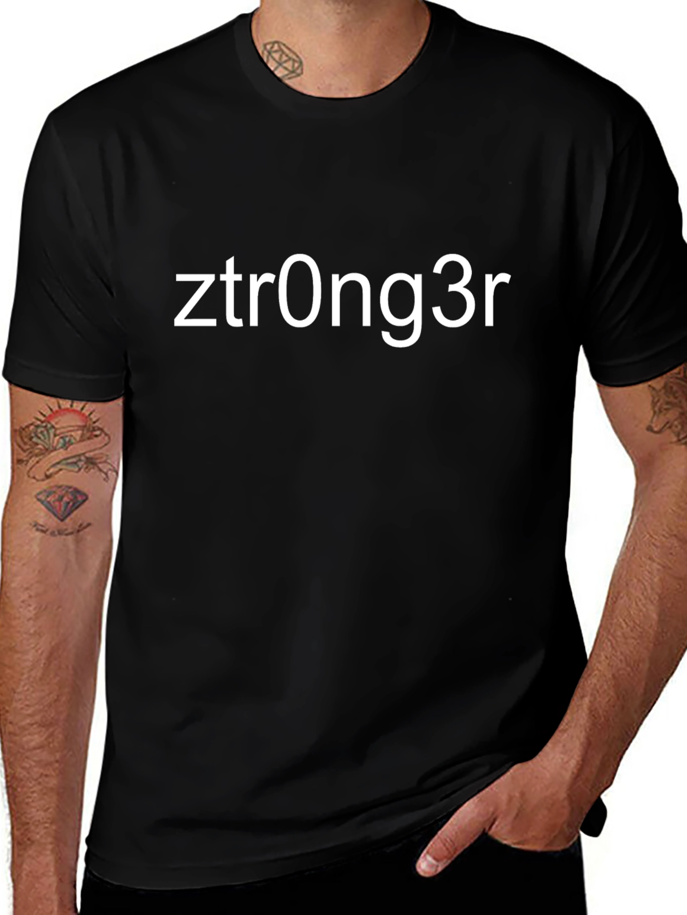 Ztrong3r Black Graphic Tee