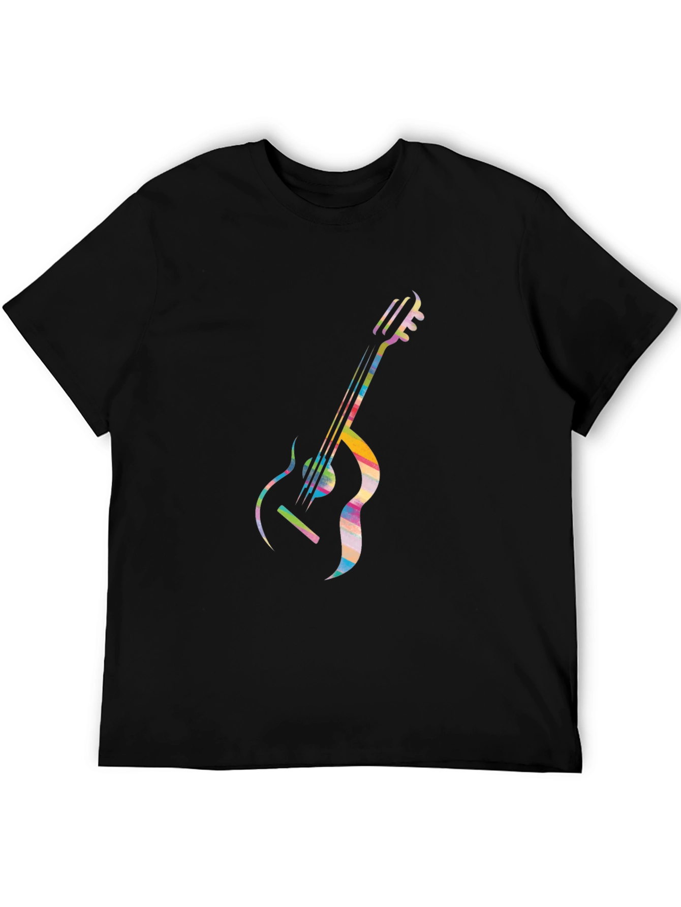 Cool Guitar Graphic Tee - Modern Black T-Shirt