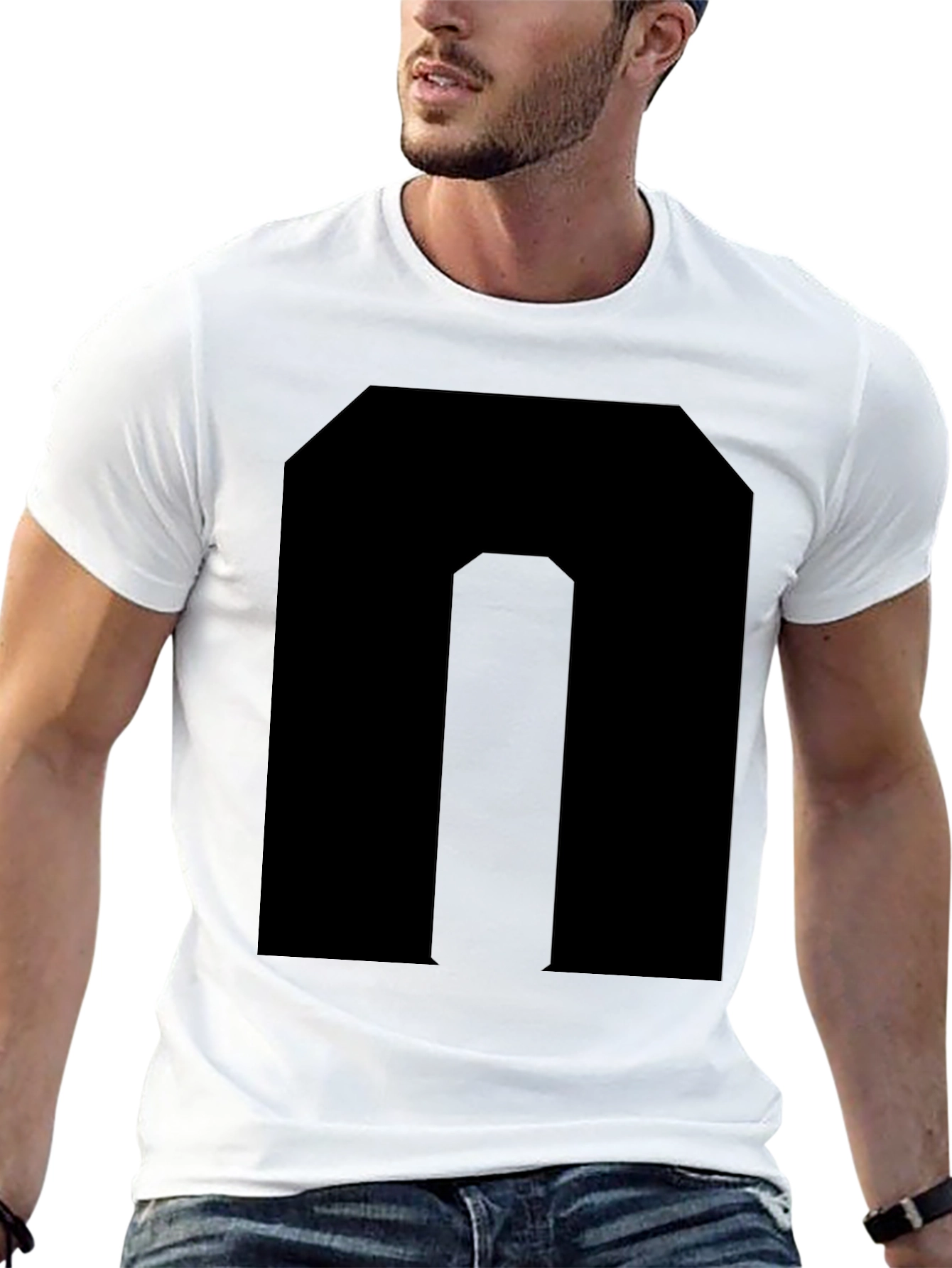 Black T-Shirt with Bold Letter Graphic