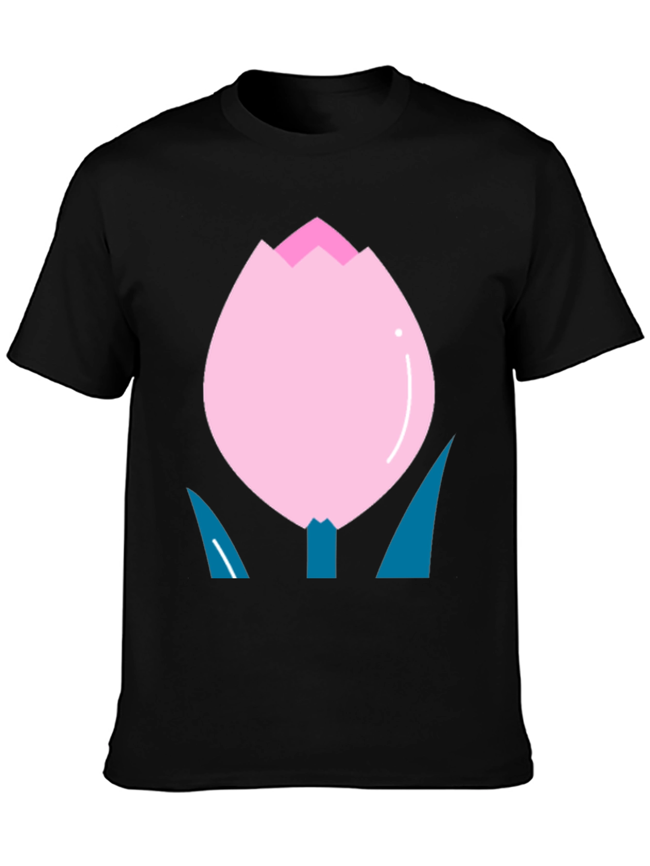 Pink Tulip Graphic T-Shirt - Soft Cotton Blend