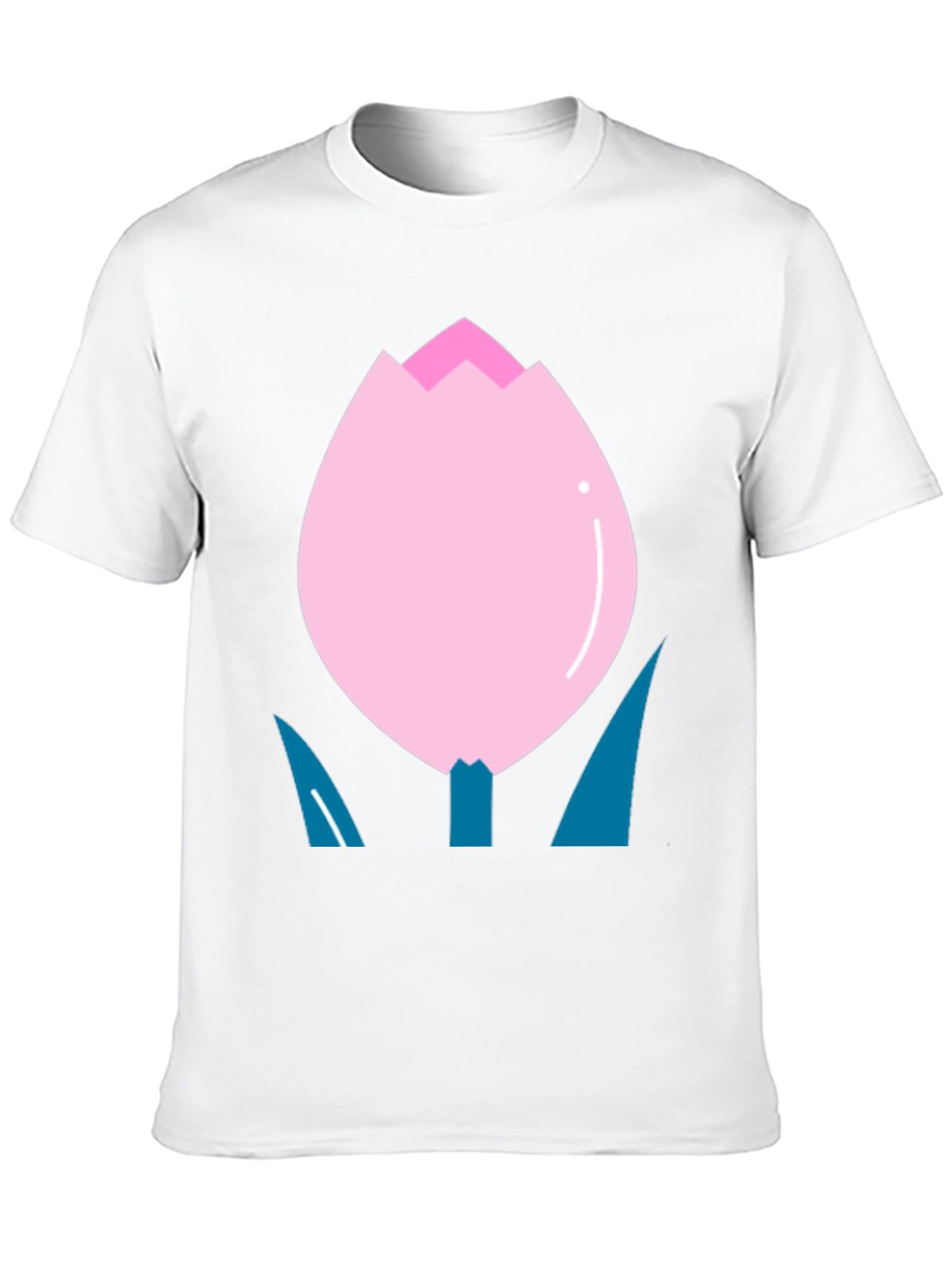 Pink Tulip Graphic T-Shirt - Soft Cotton Blend