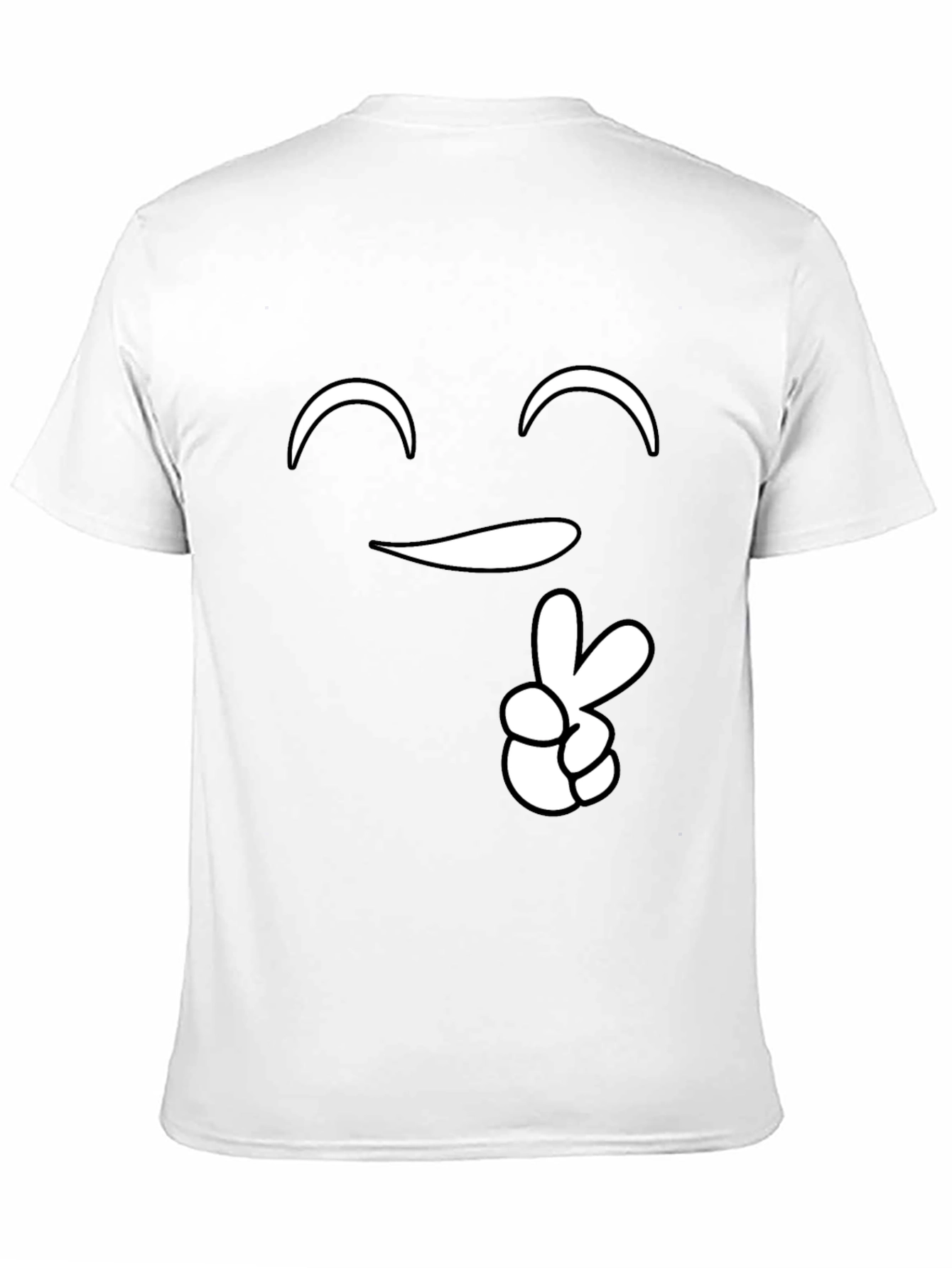Peace Sign Smiley Face Graphic Tee - Black