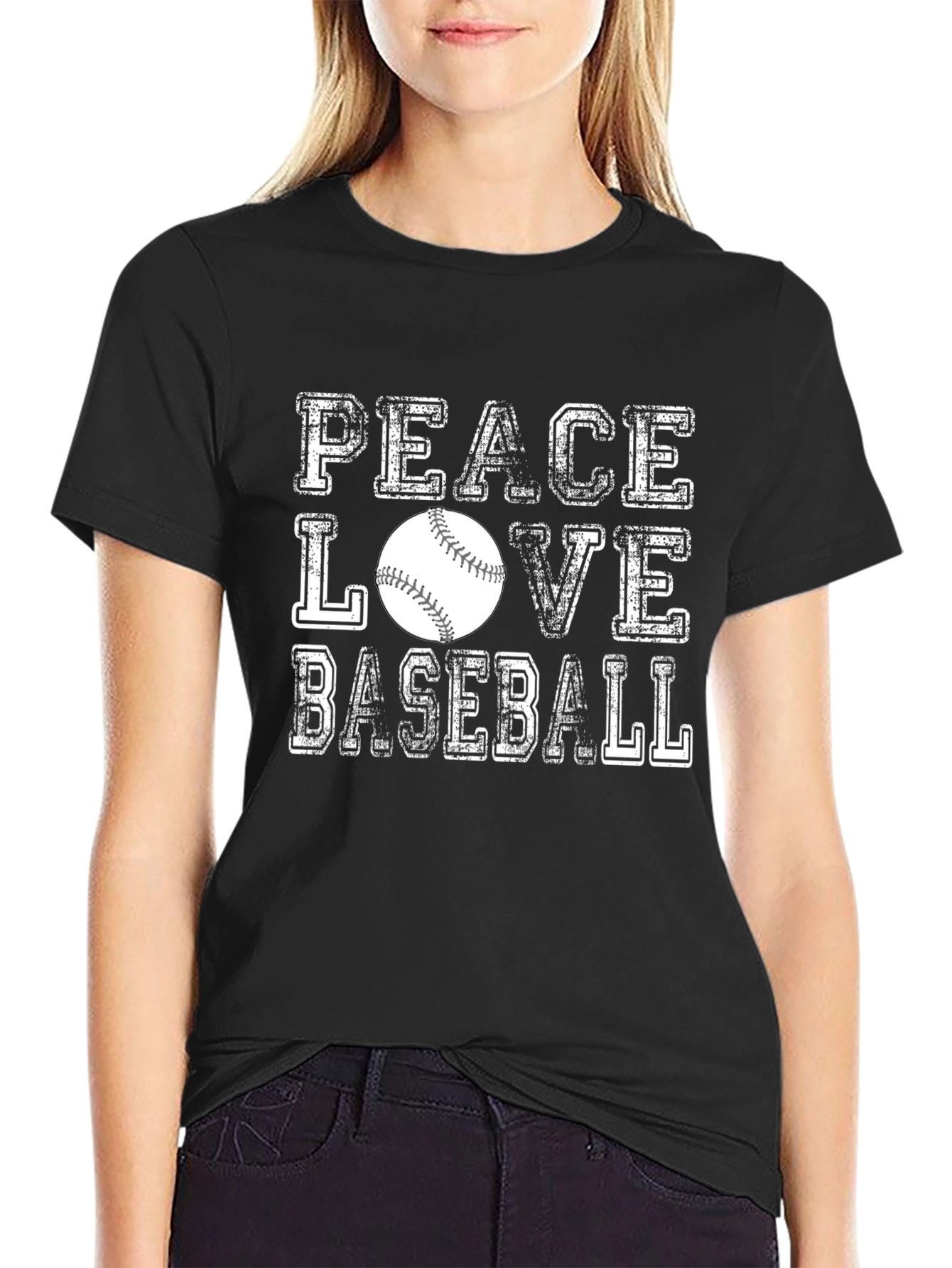 Peace Love Baseball Graphic Tee