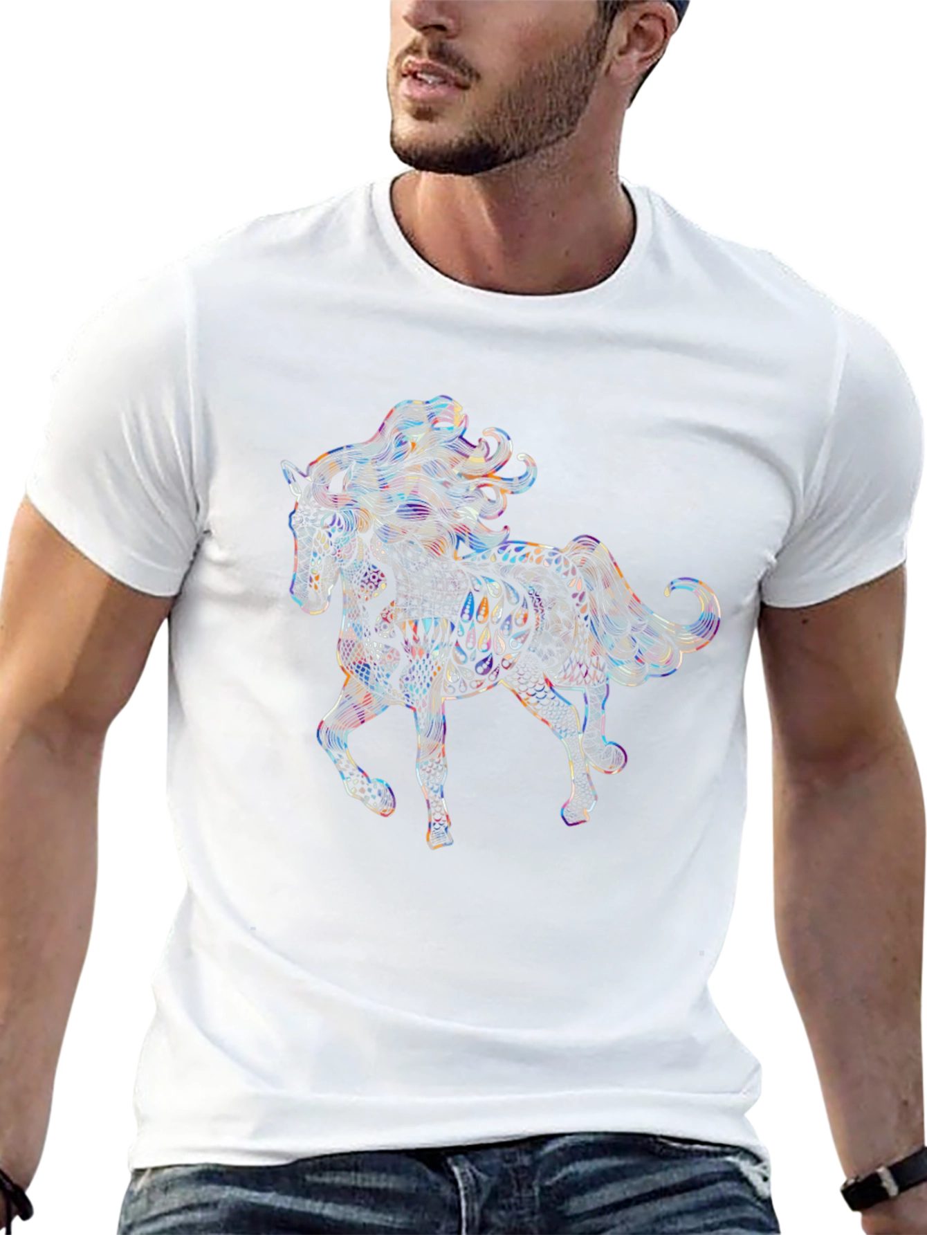 Horse Graphic Tee - Unique Artistic Design
