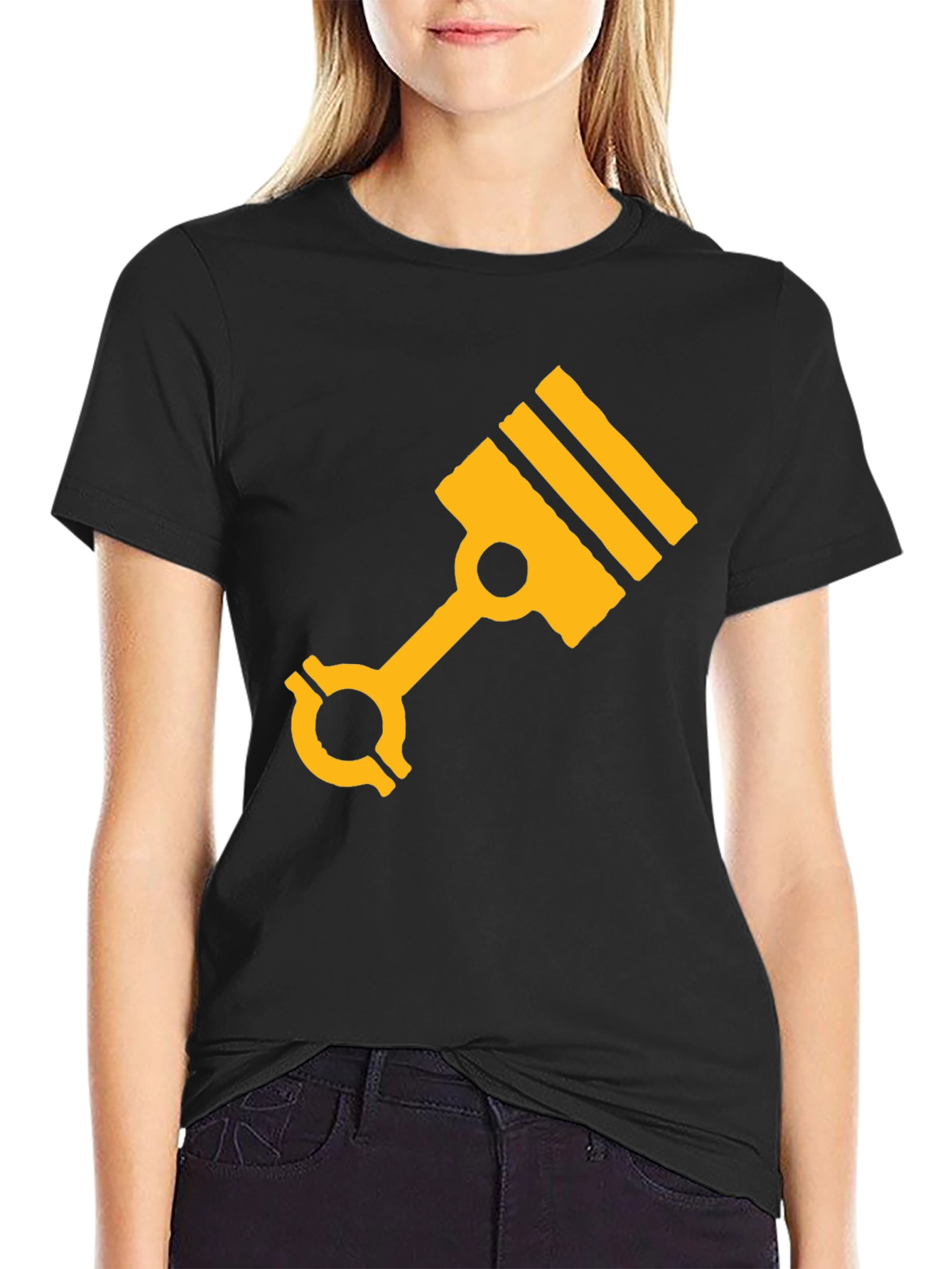 Engine Piston Graphic Tee - Black