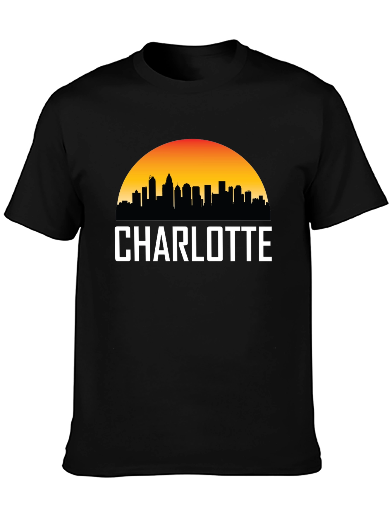 Charlotte Skyline Black T-Shirt
