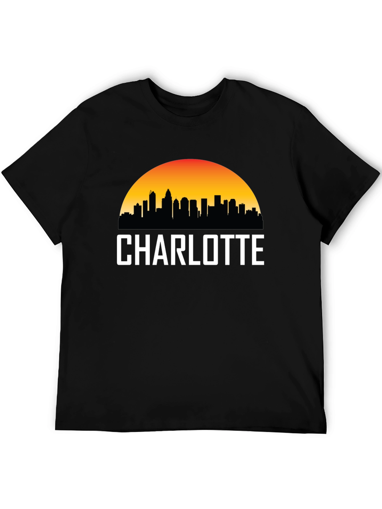 Charlotte Skyline Black T-Shirt