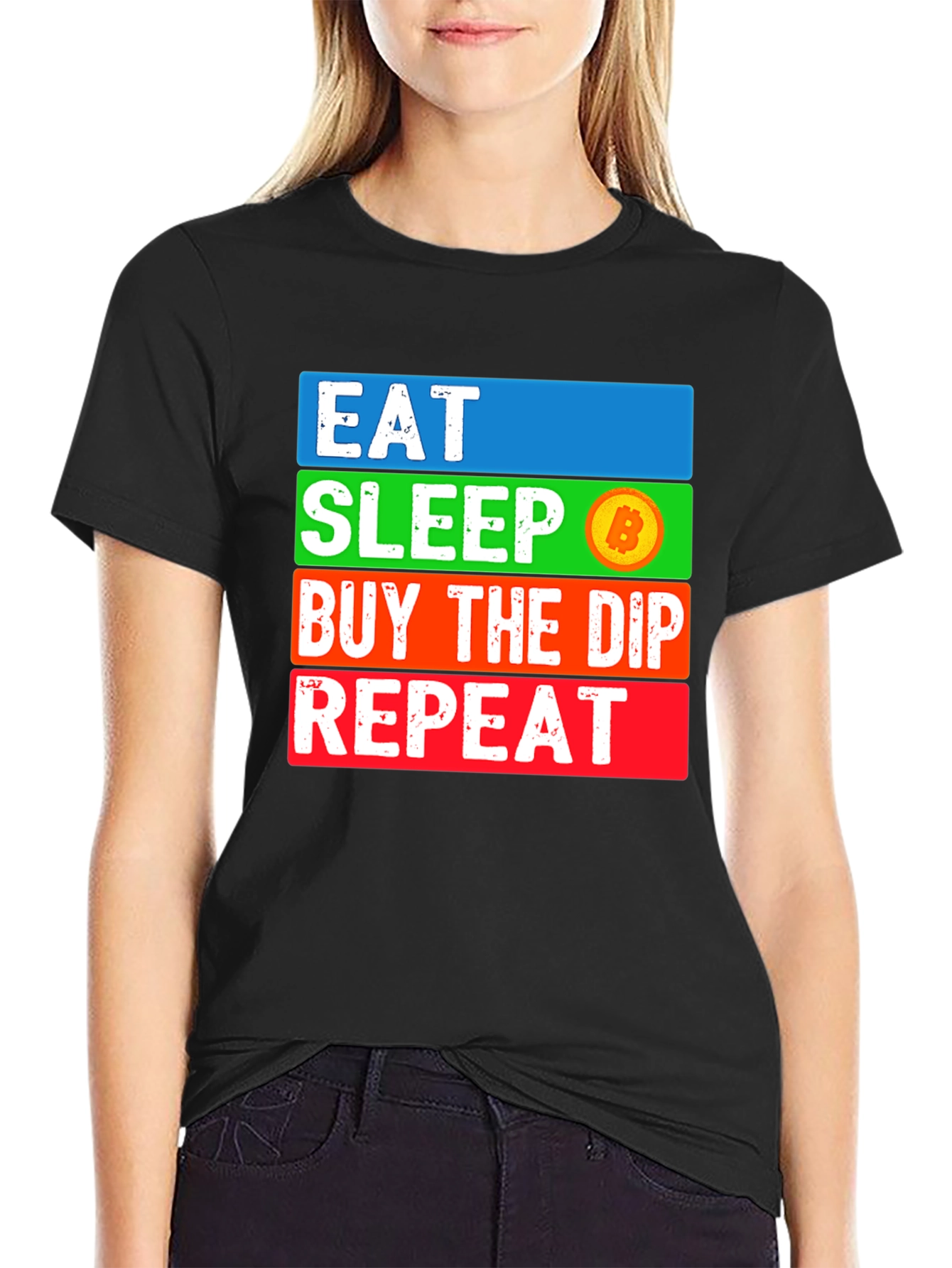 Eat Sleep Bitcoin Dip Repeat T-Shirt Crypto HODL