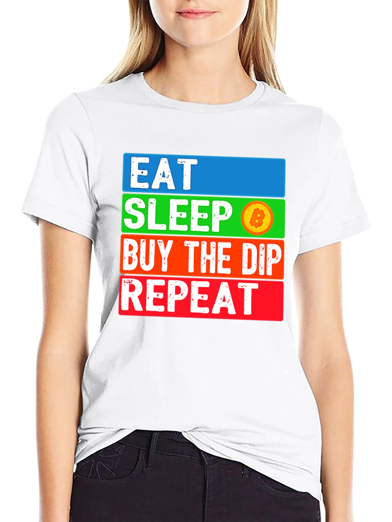Eat Sleep Bitcoin Dip Repeat T-Shirt Crypto HODL