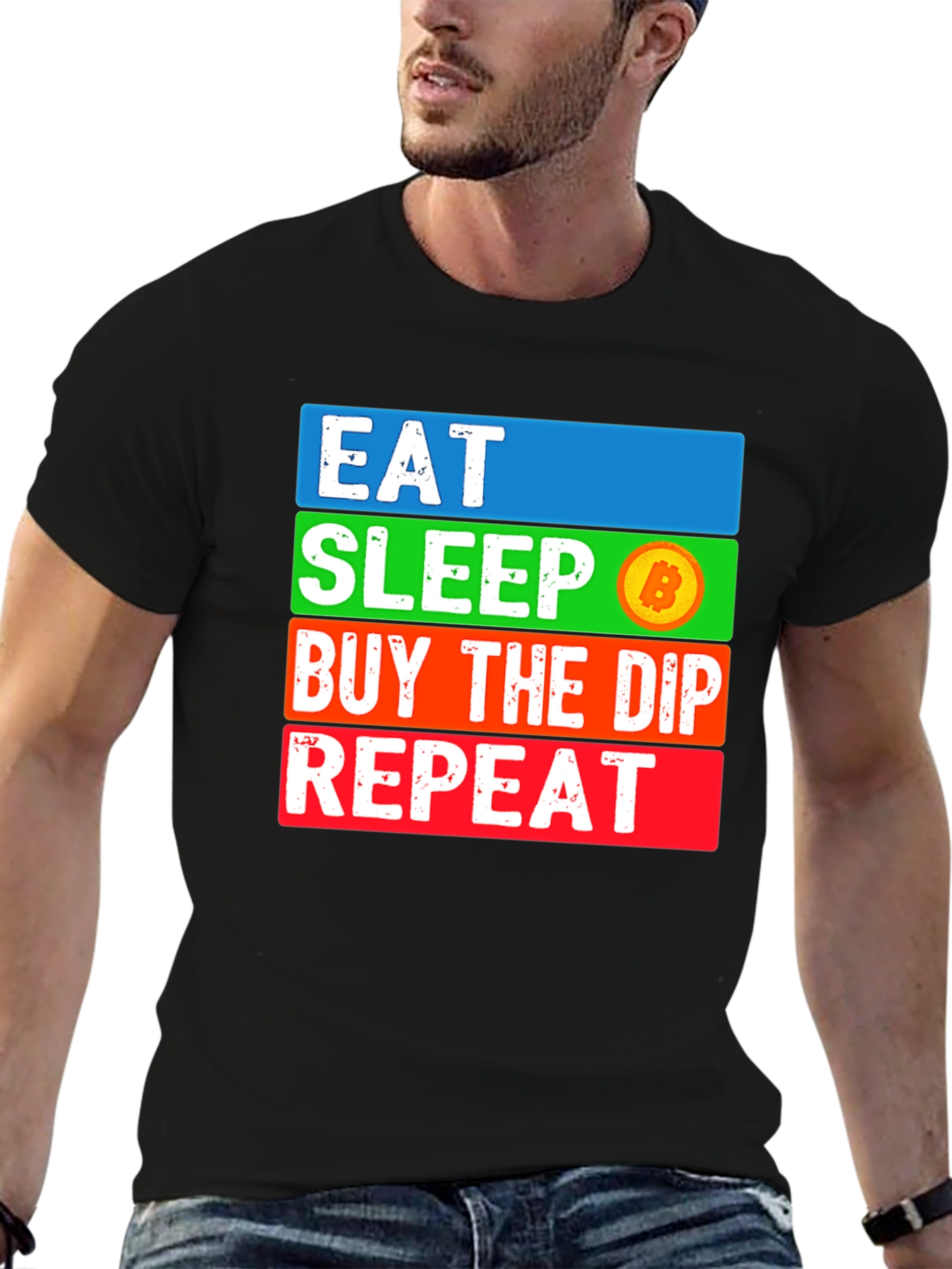 Eat Sleep Bitcoin Dip Repeat T-Shirt Crypto HODL