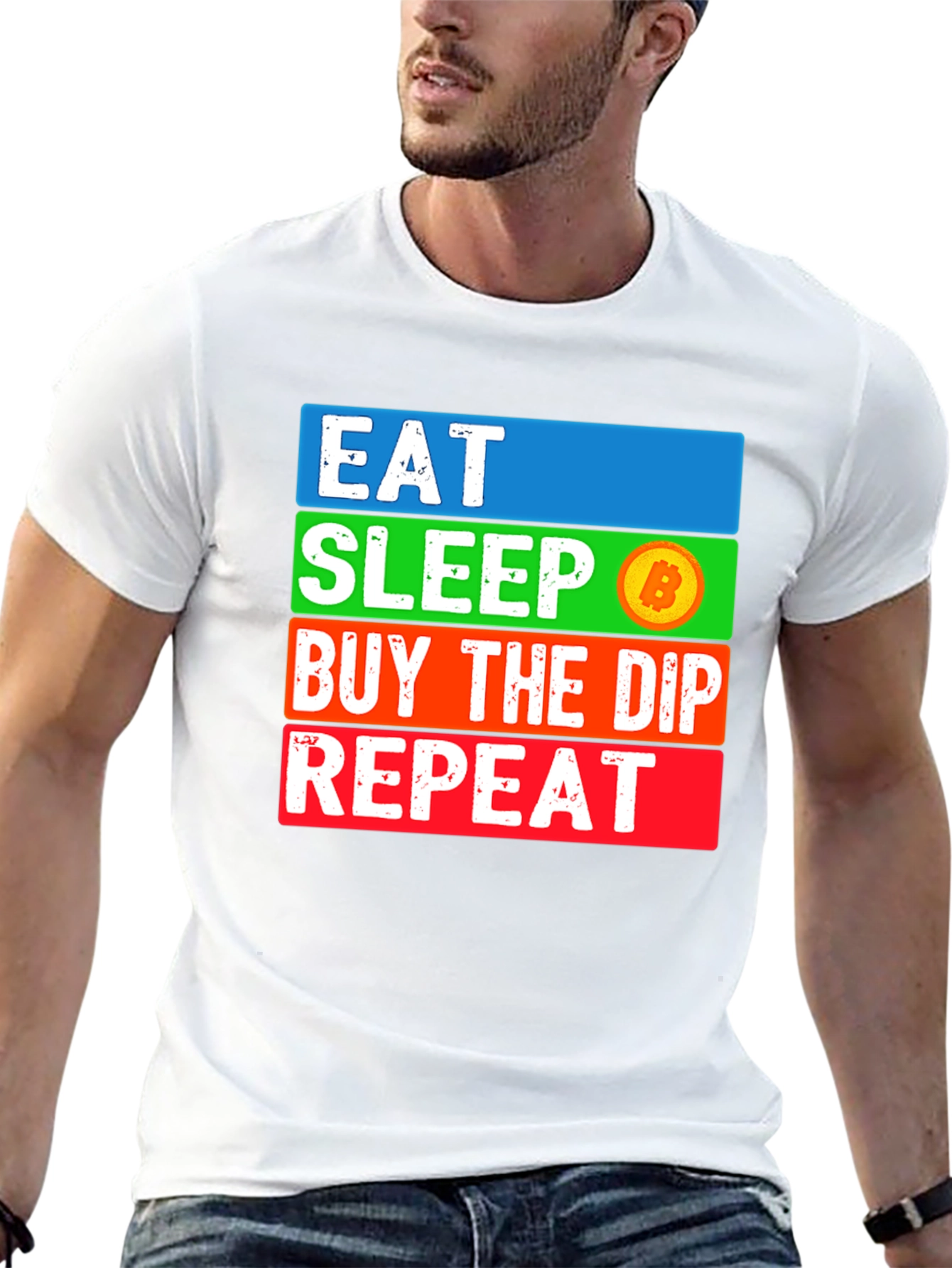 Eat Sleep Bitcoin Dip Repeat T-Shirt Crypto HODL