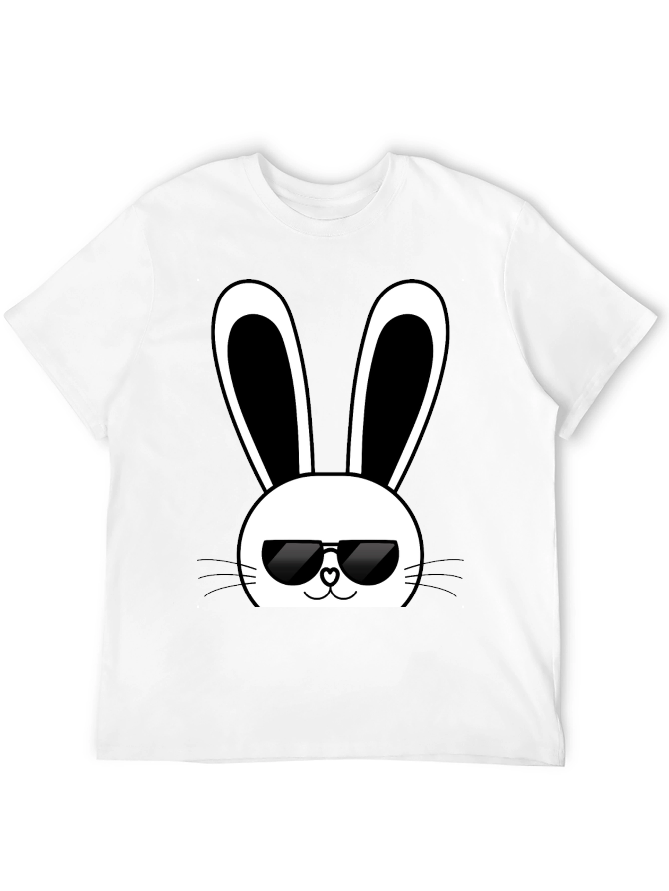 Cool Bunny Graphic Tee - Black Cotton T-Shirt