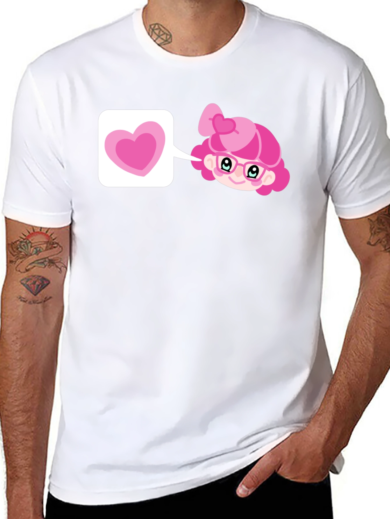 Pink Heart Girl T-Shirt