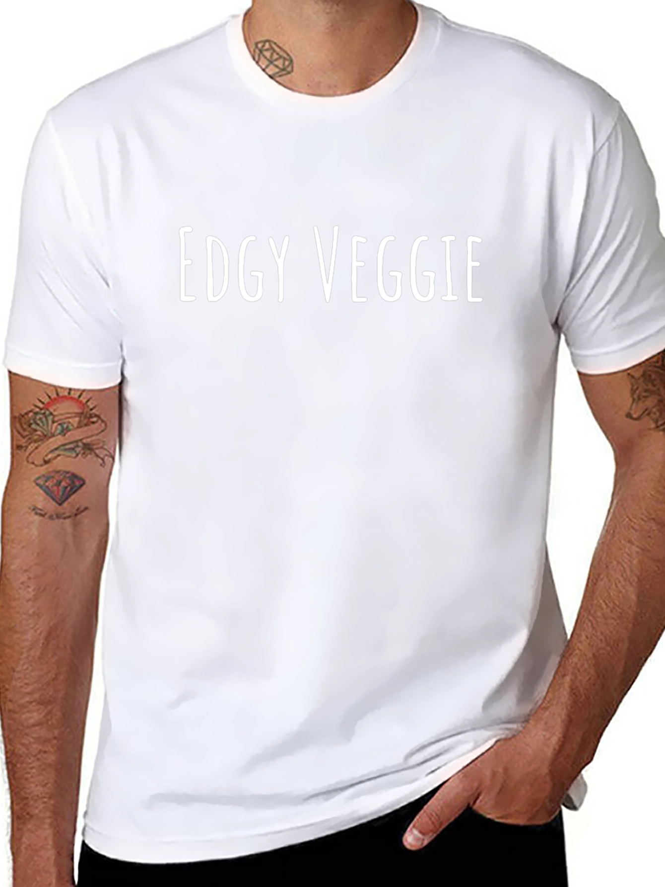Edgy Veggie Graphic Tee - Vegan Humor T-Shirt