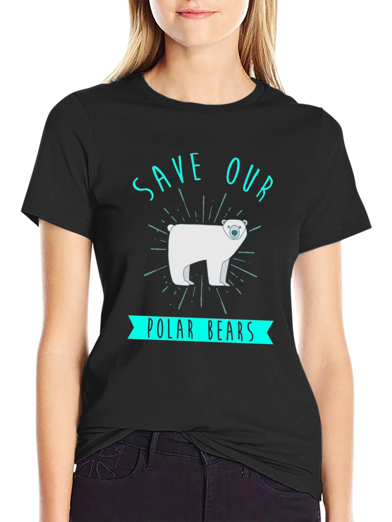 Save Our Polar Bears Graphic Tee - Black