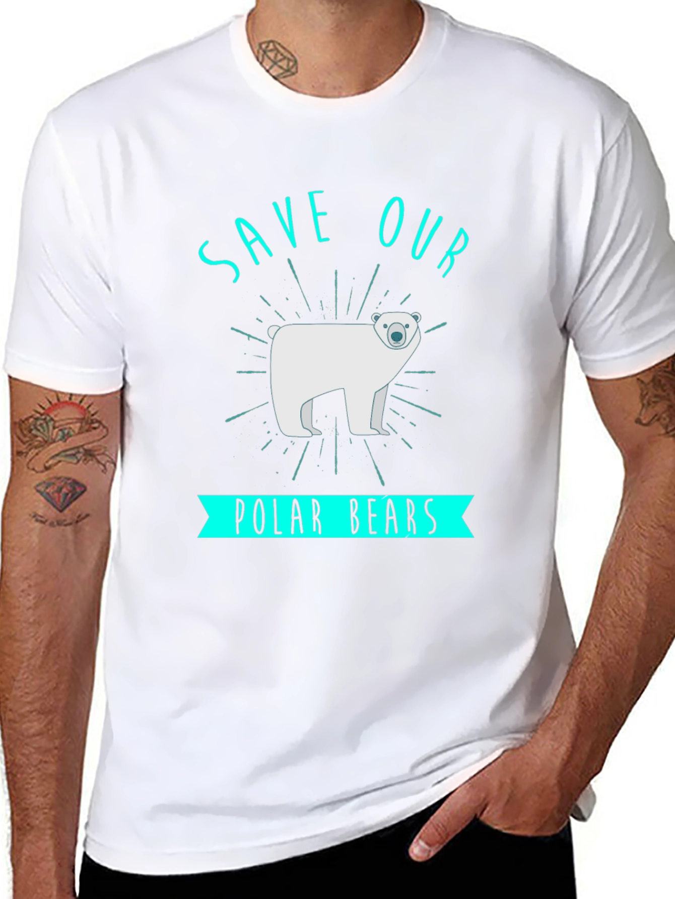 Save Our Polar Bears Graphic Tee - Black