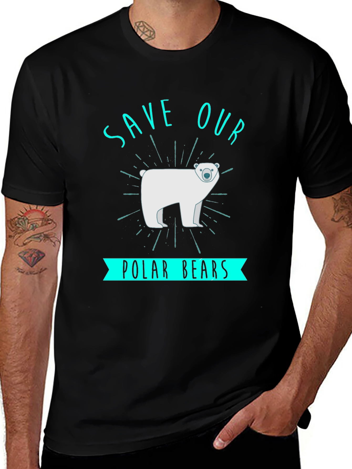 Save Our Polar Bears Graphic Tee - Black