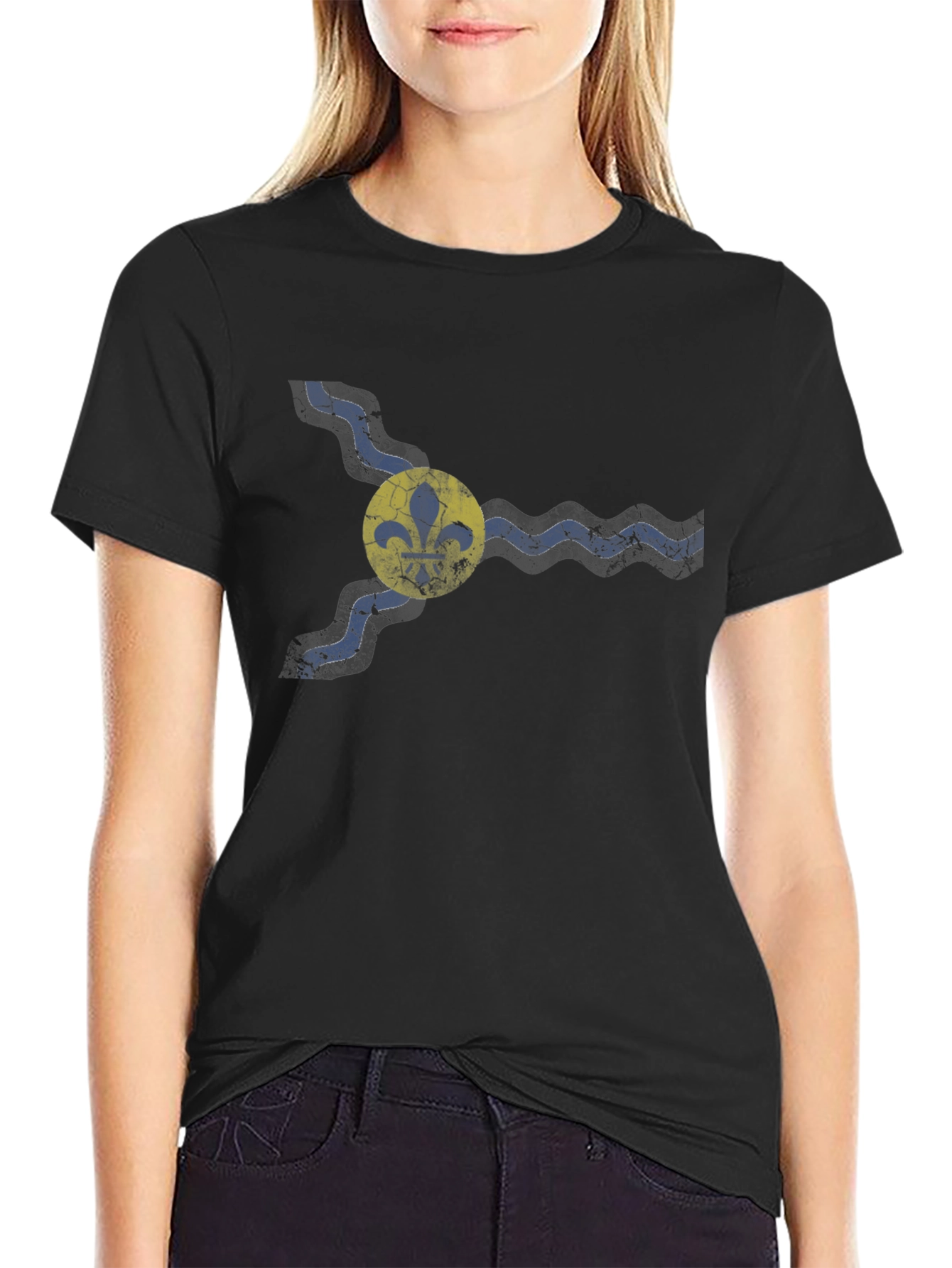 St. Louis Flag Graphic Tee - Unisex Black T-Shirt