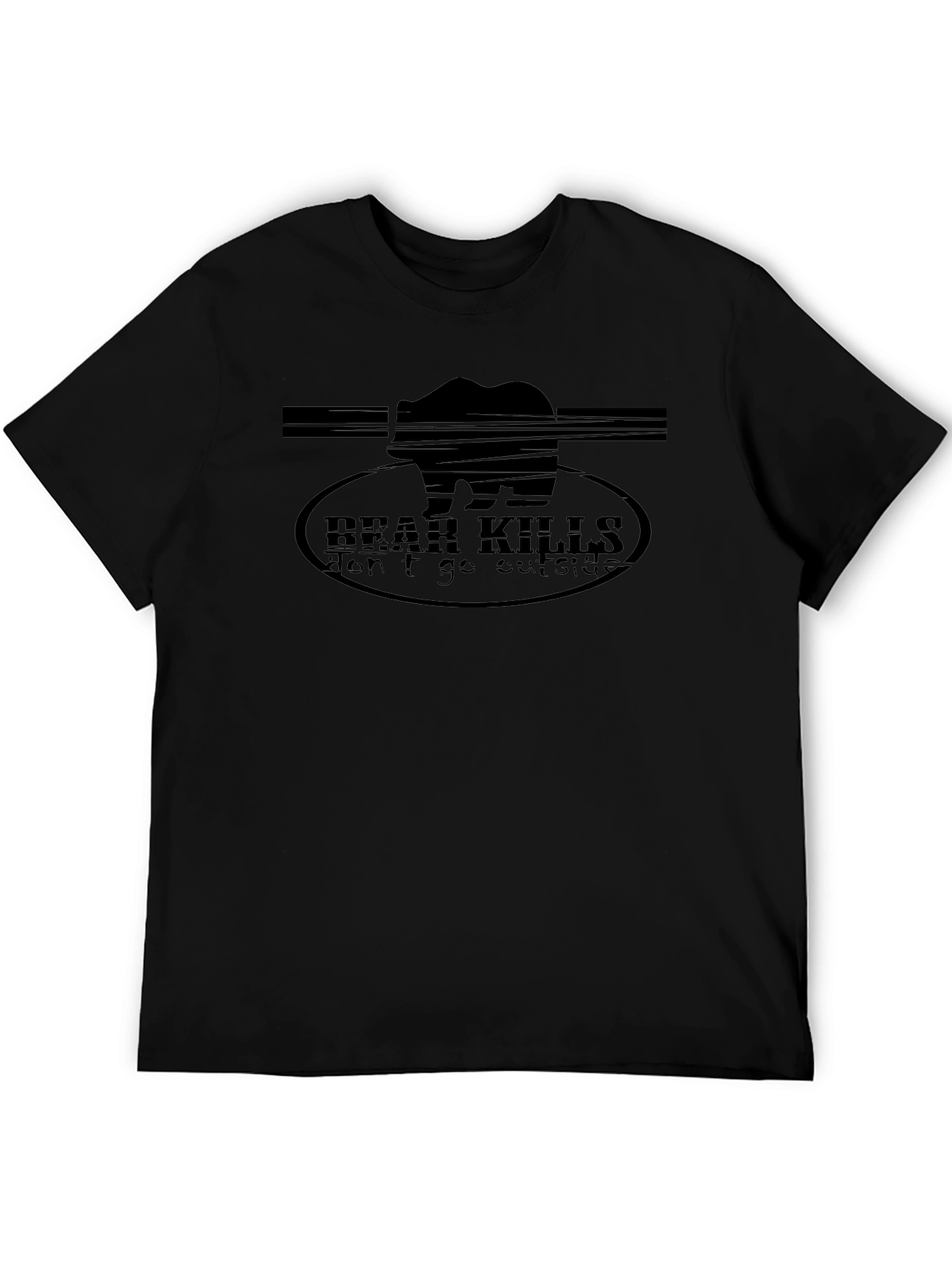 Bear Kills Dont Go Outside Graphic T-Shirt