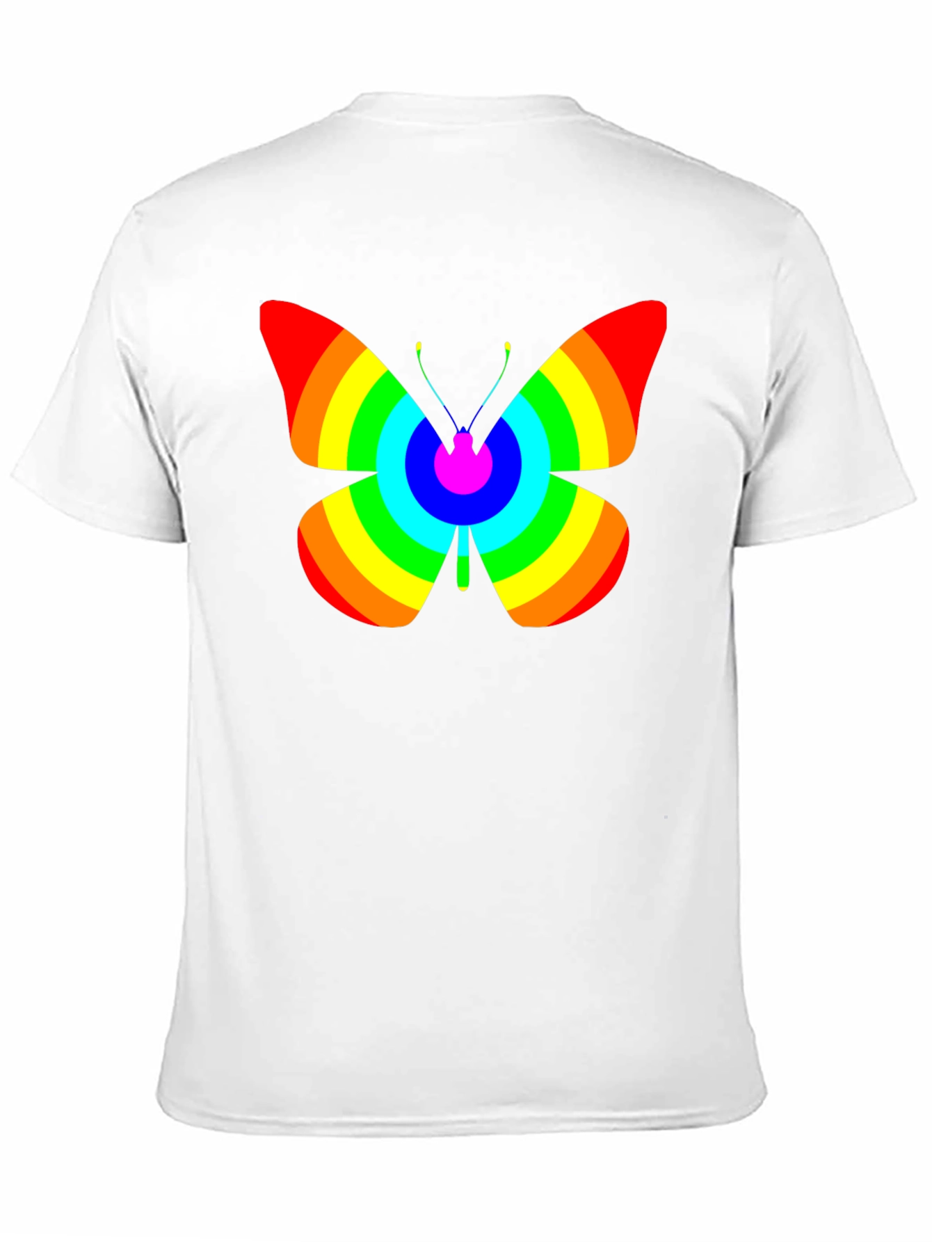Rainbow Butterfly Graphic Tee - Classic Black T-Shirt