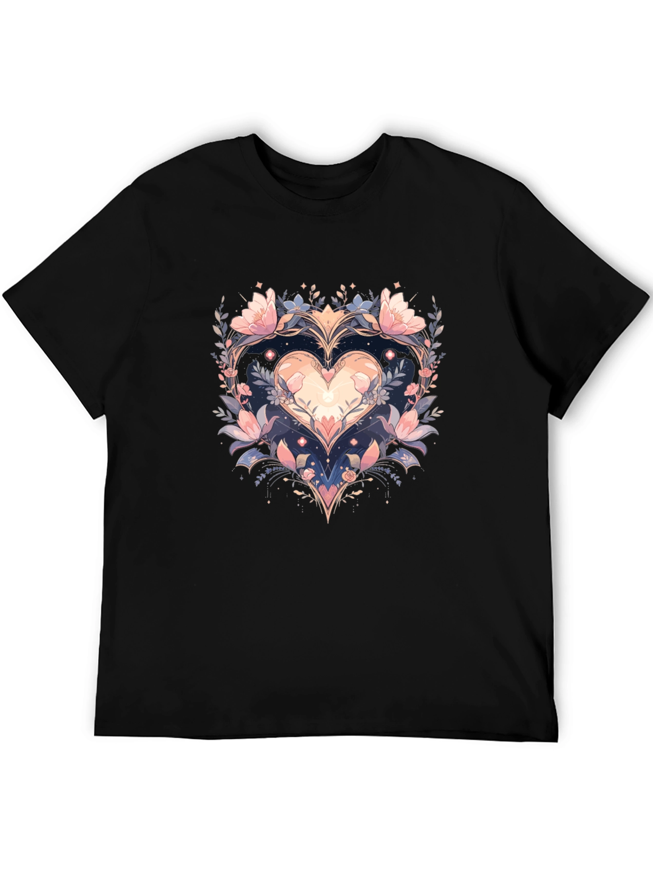 Floral Heart Graphic Tee - Stylish Comfort