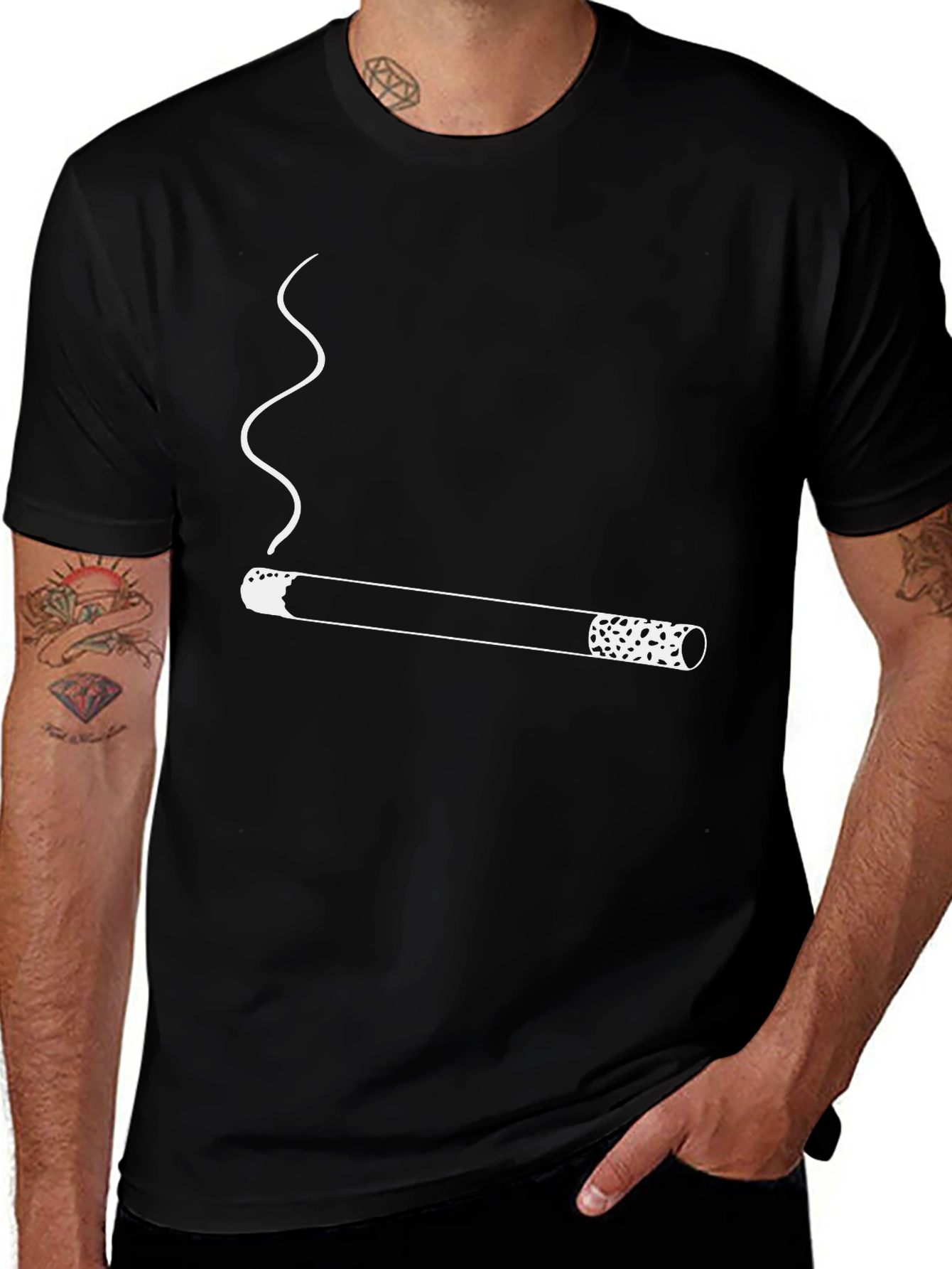 Cigarette Graphic Tee - Black T-Shirt