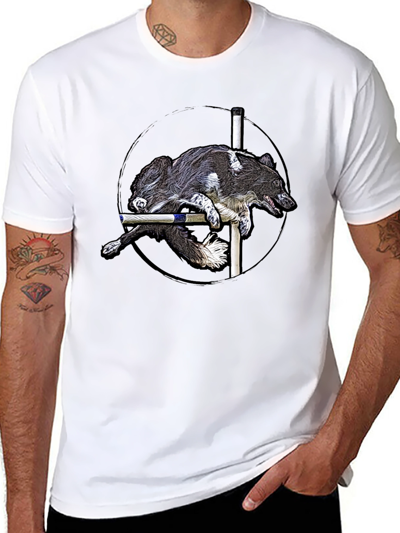 Dog Agility T-Shirt - Jumping Dog Graphic Tee