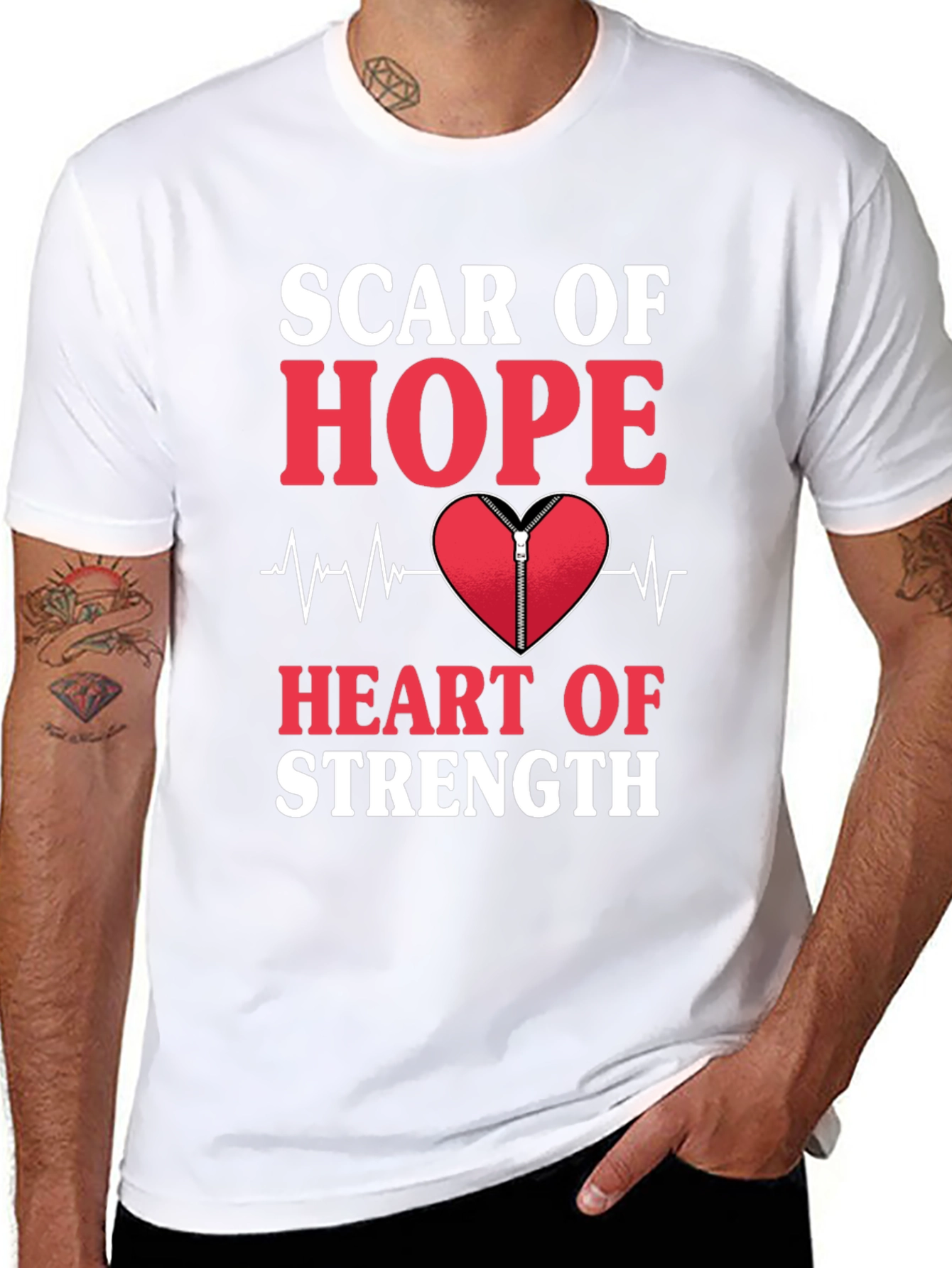 Scar of Hope Heart of Strength Graphic Tee